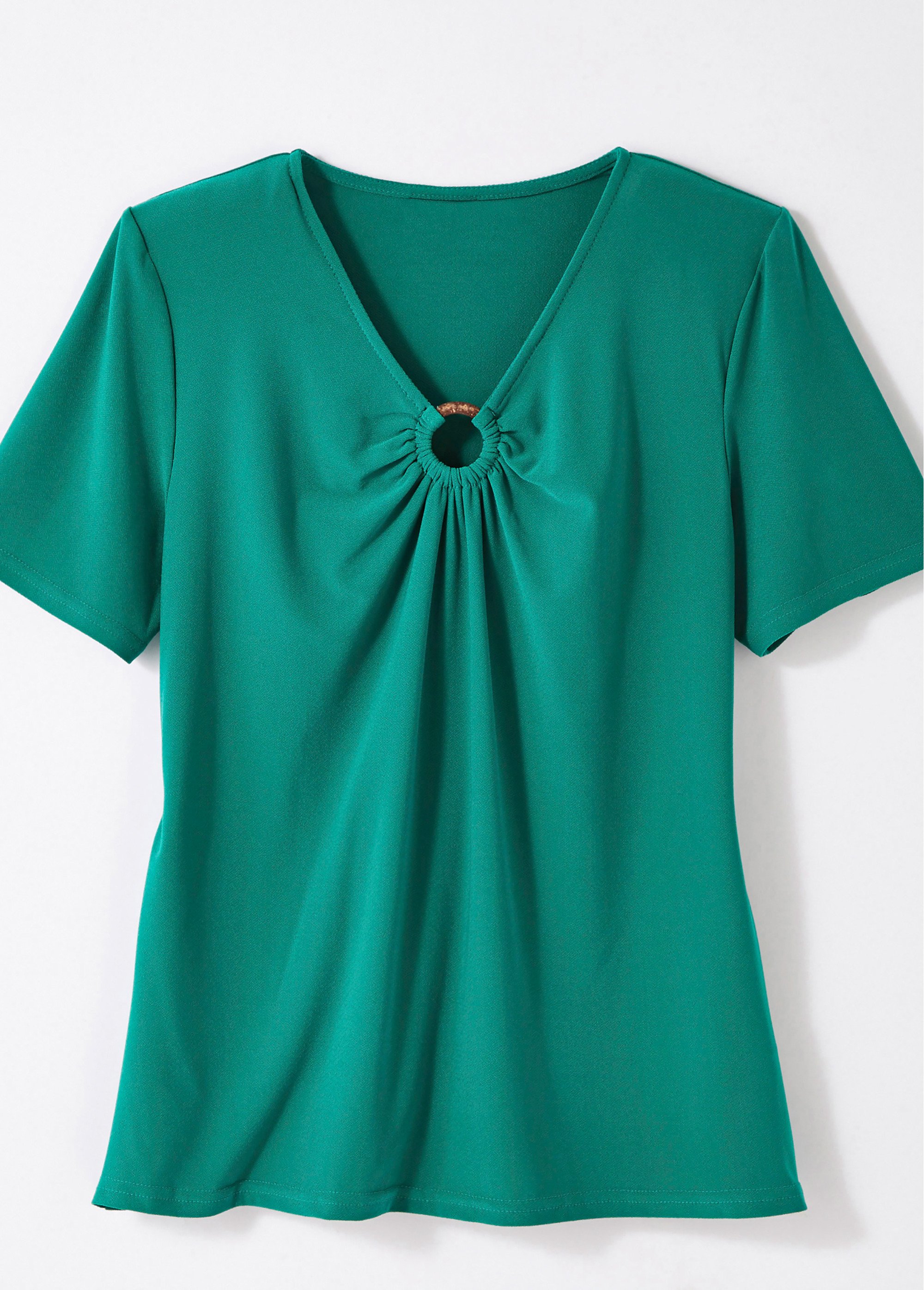 T-shirt maille crêpe extensible bijou