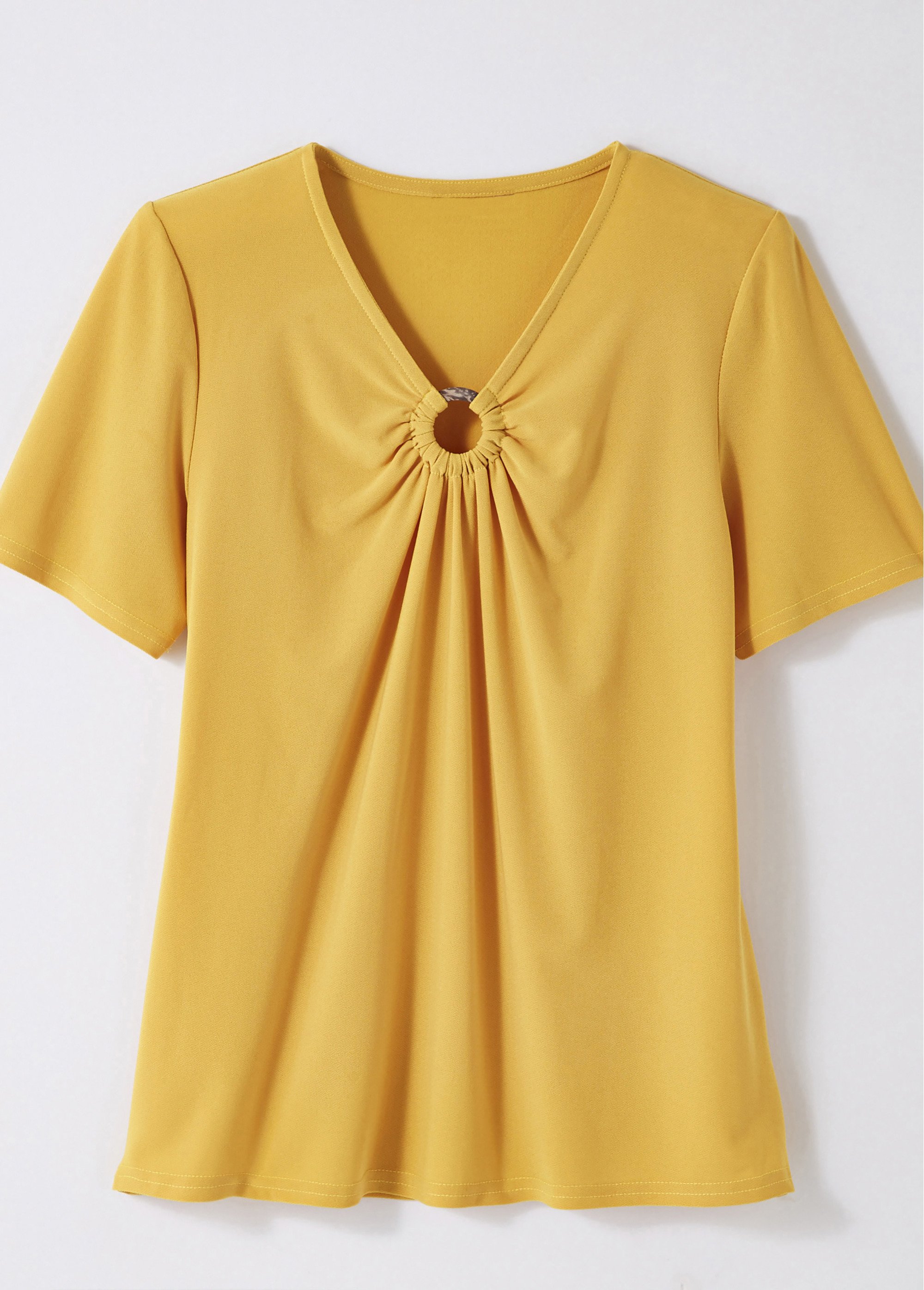 T-shirt maille crêpe extensible bijou