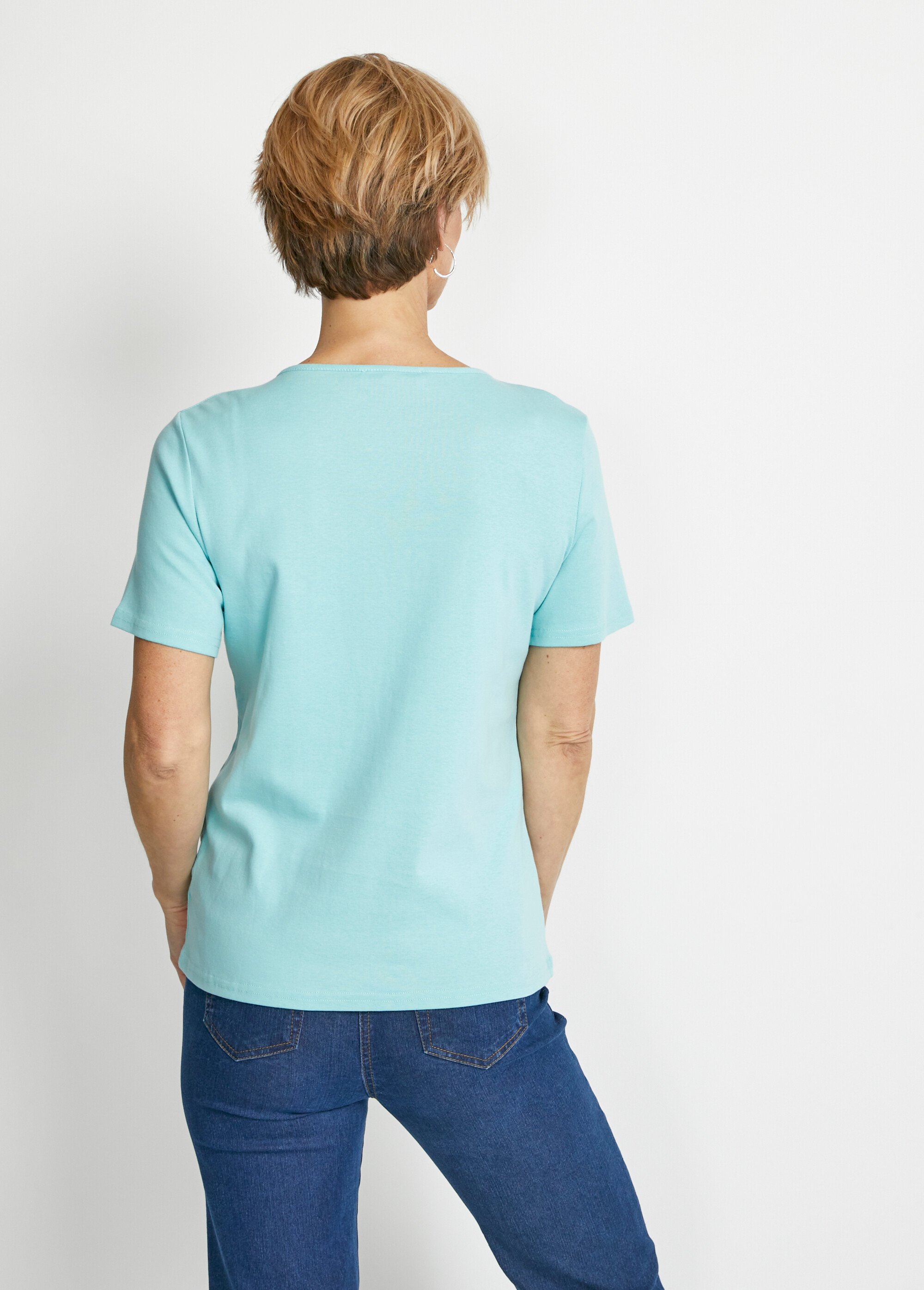 T-shirt manches courtes fantaisie cloutée