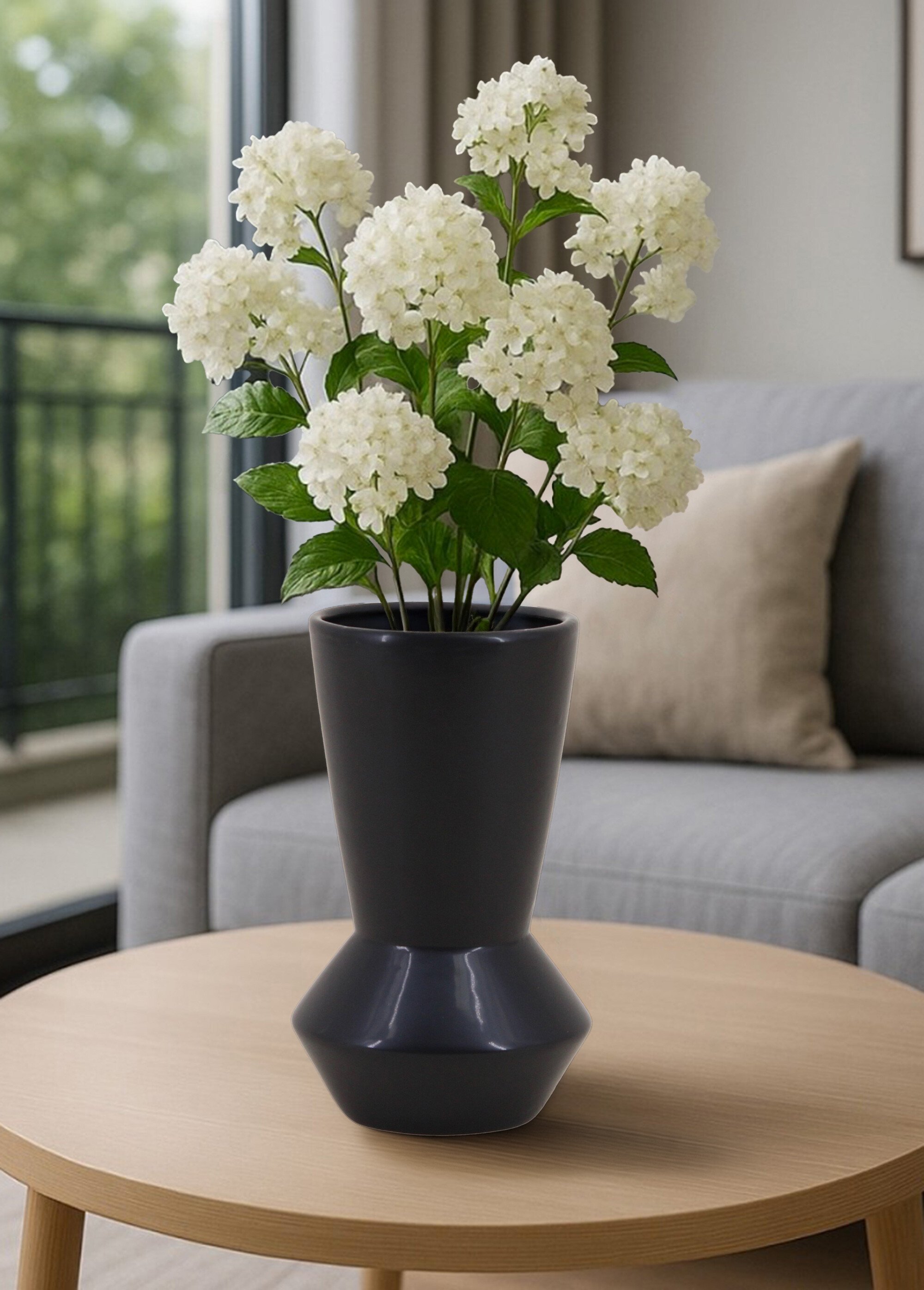 Vase zig zag foncé en dolomite Bleu NOR-17430 SI1