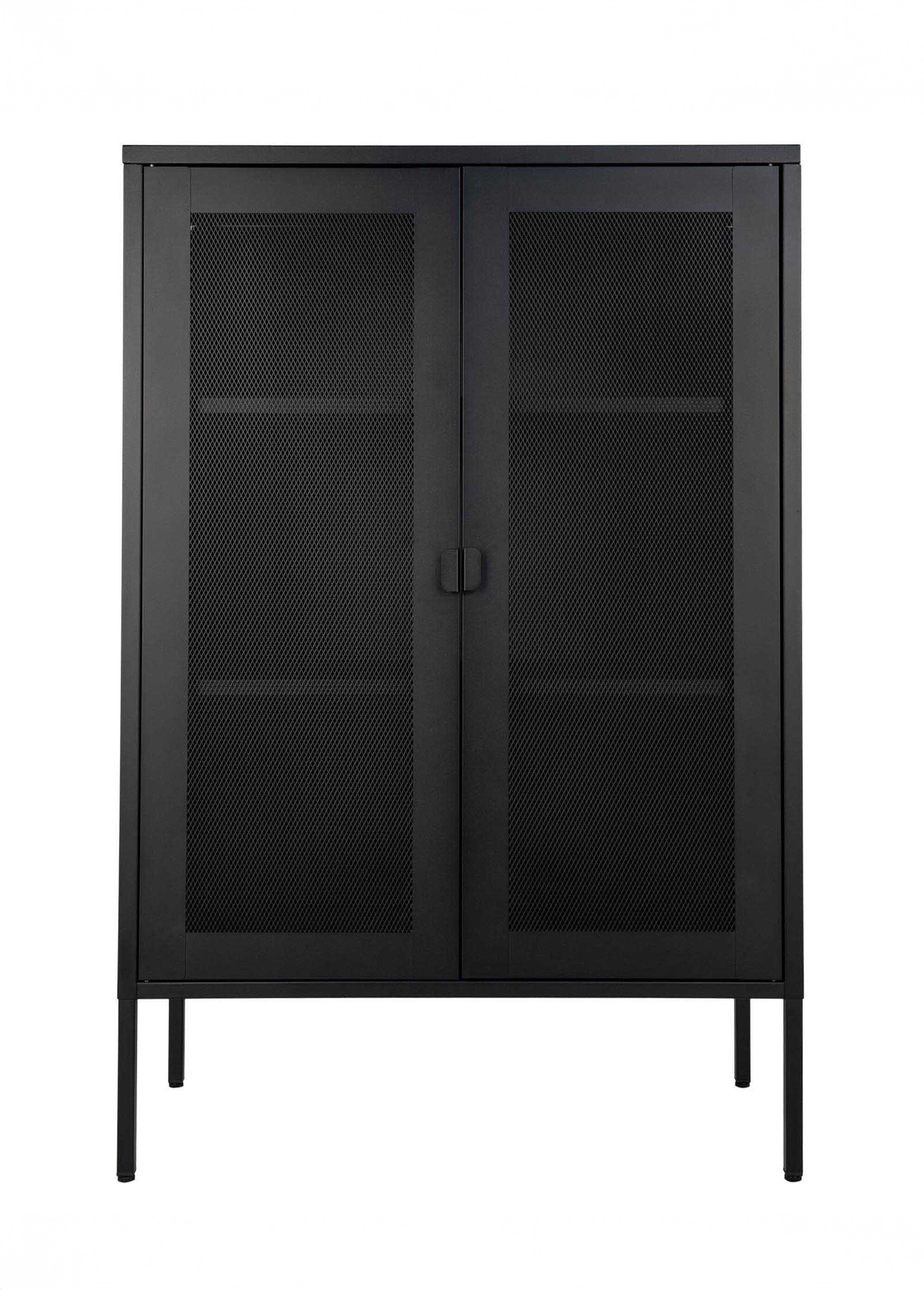 Vitrine bois manguier, 2 portes grillage NOIR HN-3001080 DE1