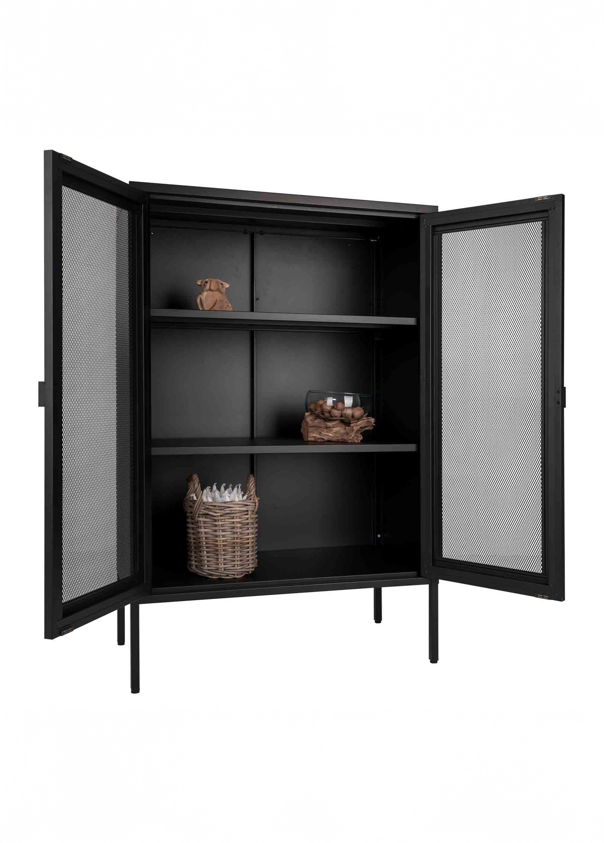 Vitrine bois manguier, 2 portes grillage NOIR HN-3001080 SI2