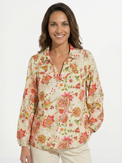 Blouse imprimée col chemisier Femme MULTICOLORE CAVANO FA1