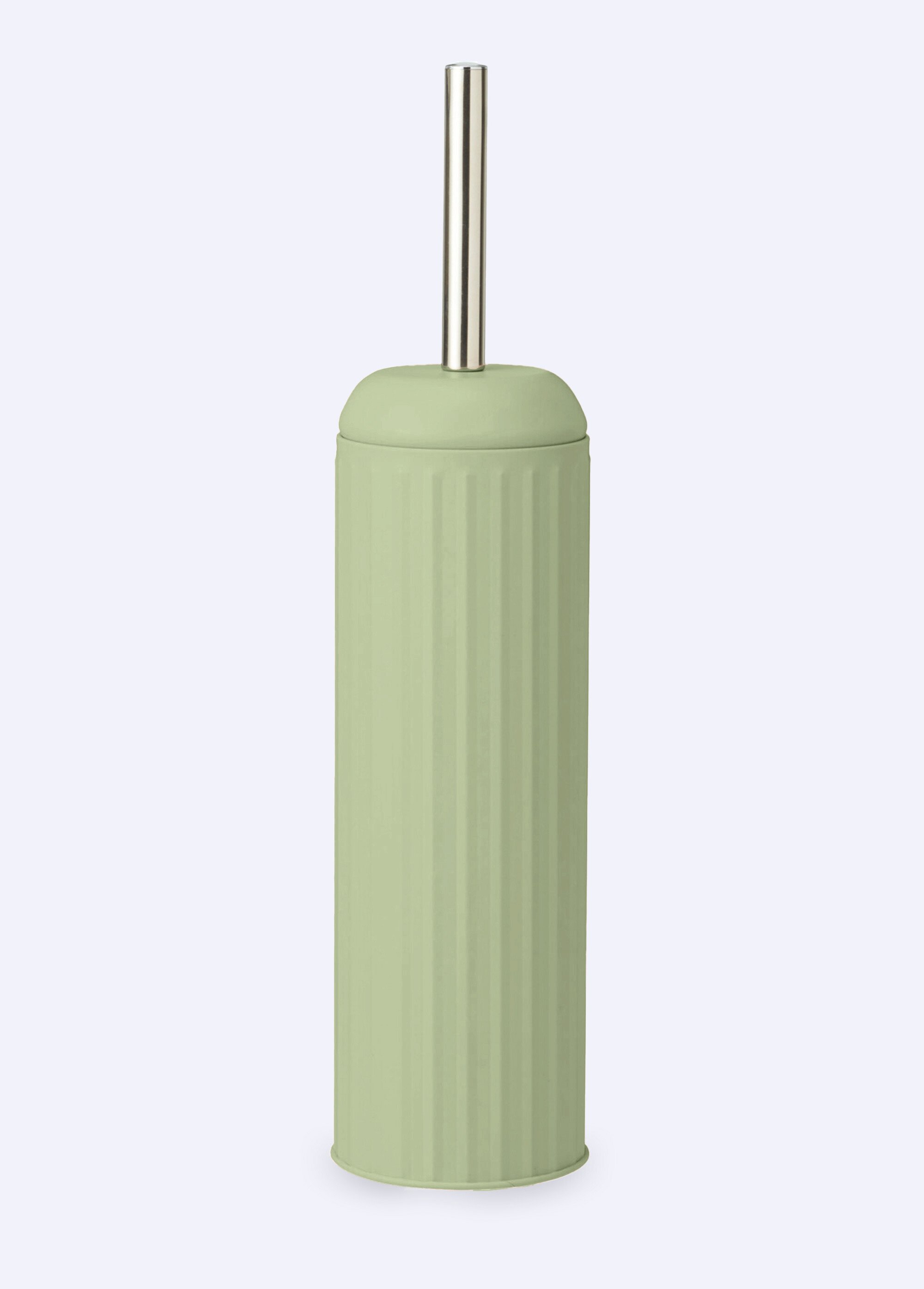 Brosse pour WC, en métal  strié