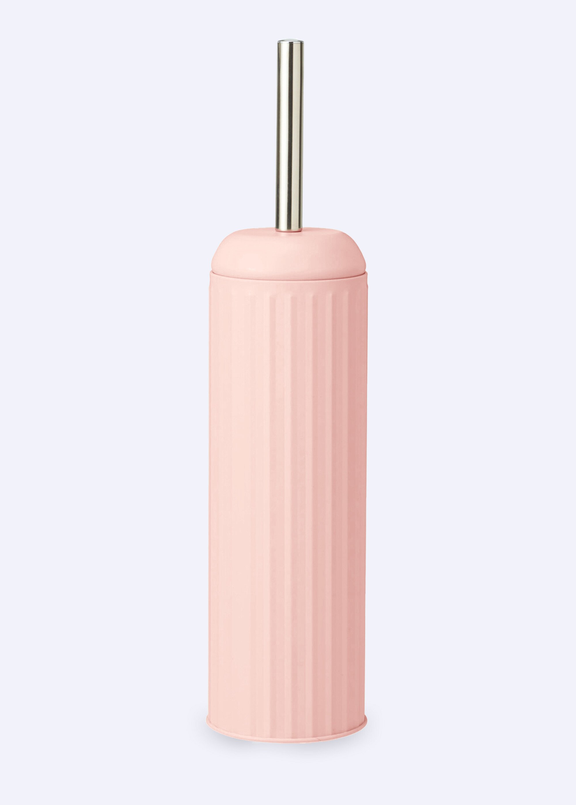 Brosse pour WC, en métal  strié