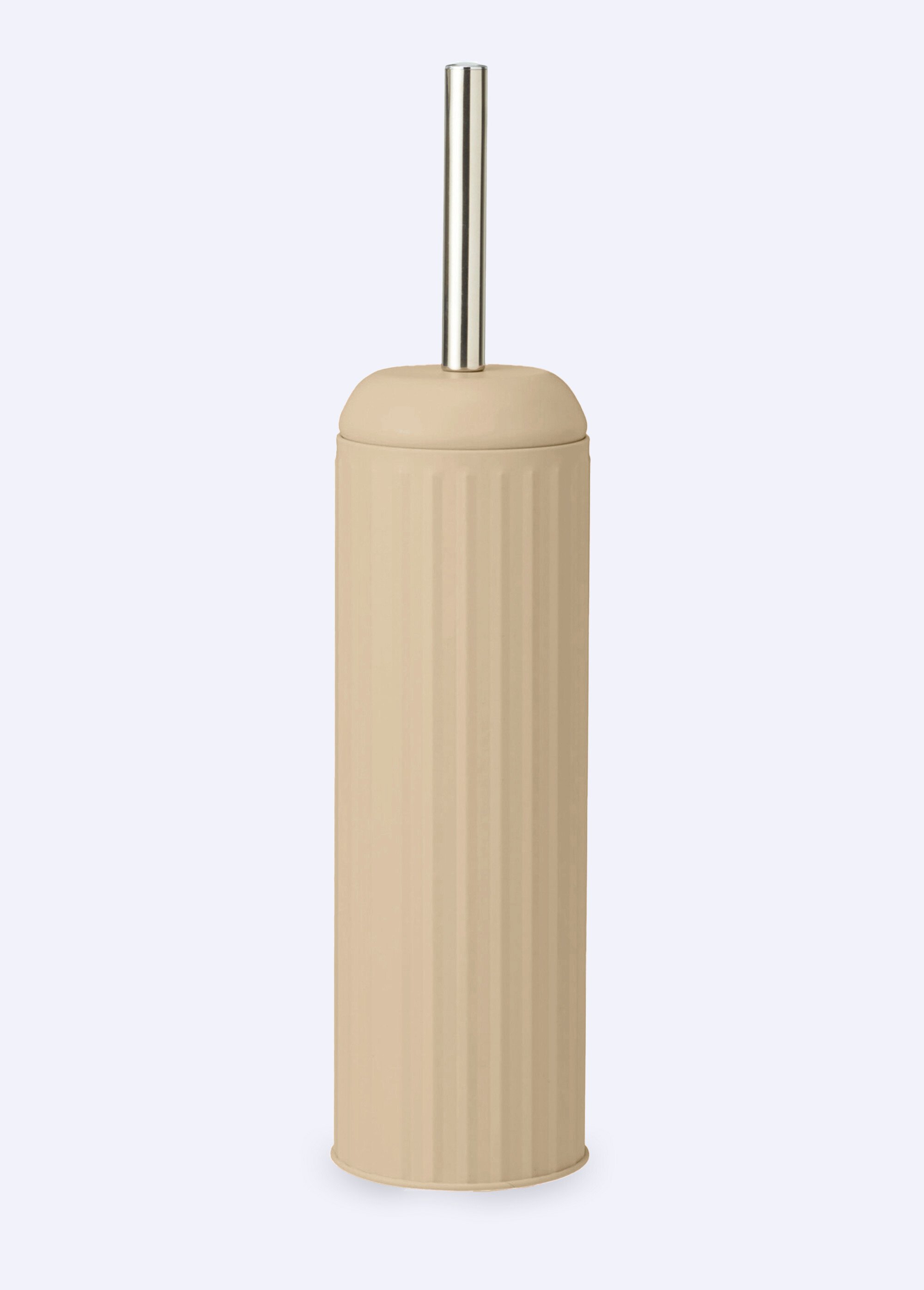 Brosse pour WC, en métal  strié