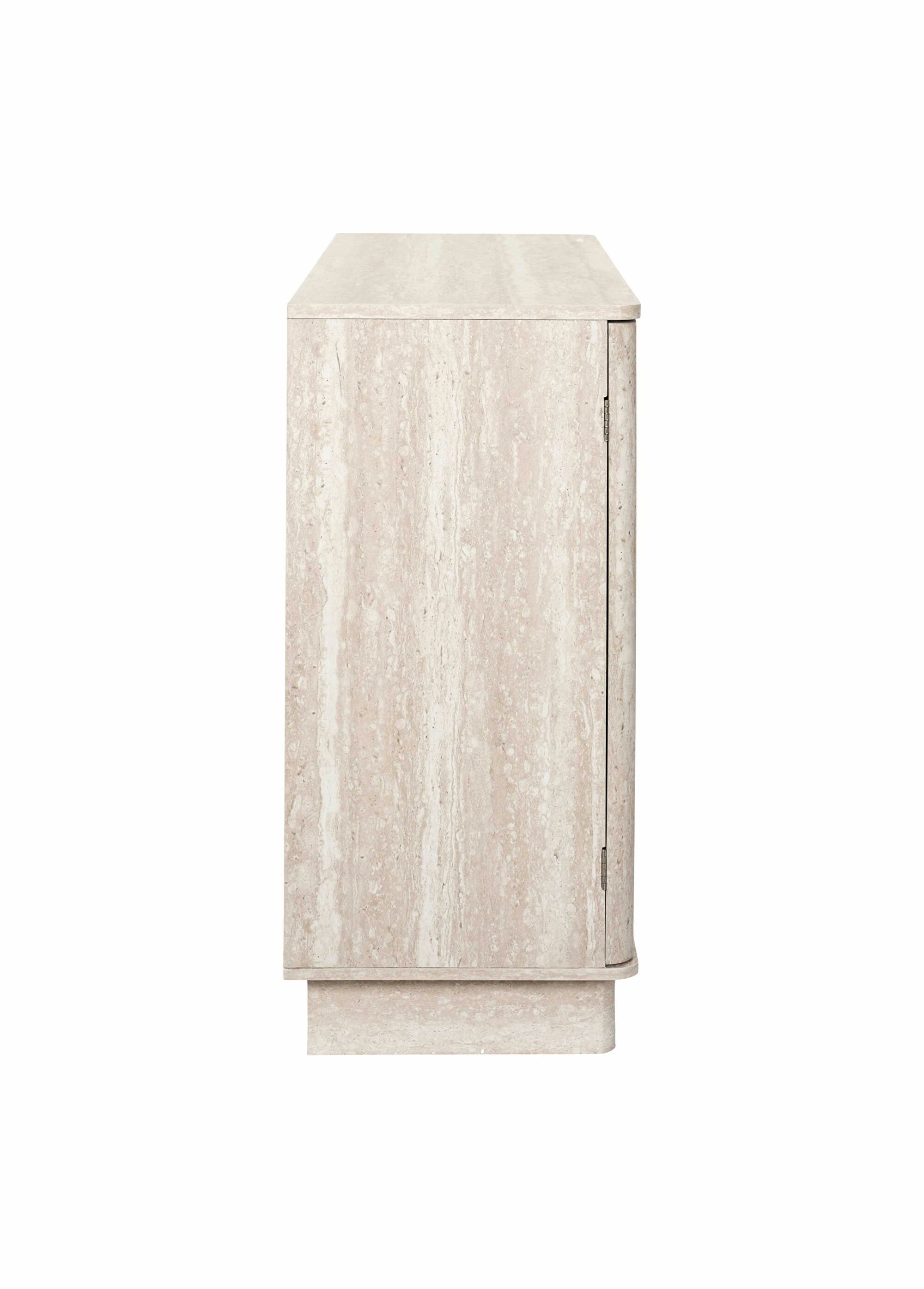 Buffet 3 portes effet pierre  travertin BLANC ET BEIGE CMP-HD7764 DE1