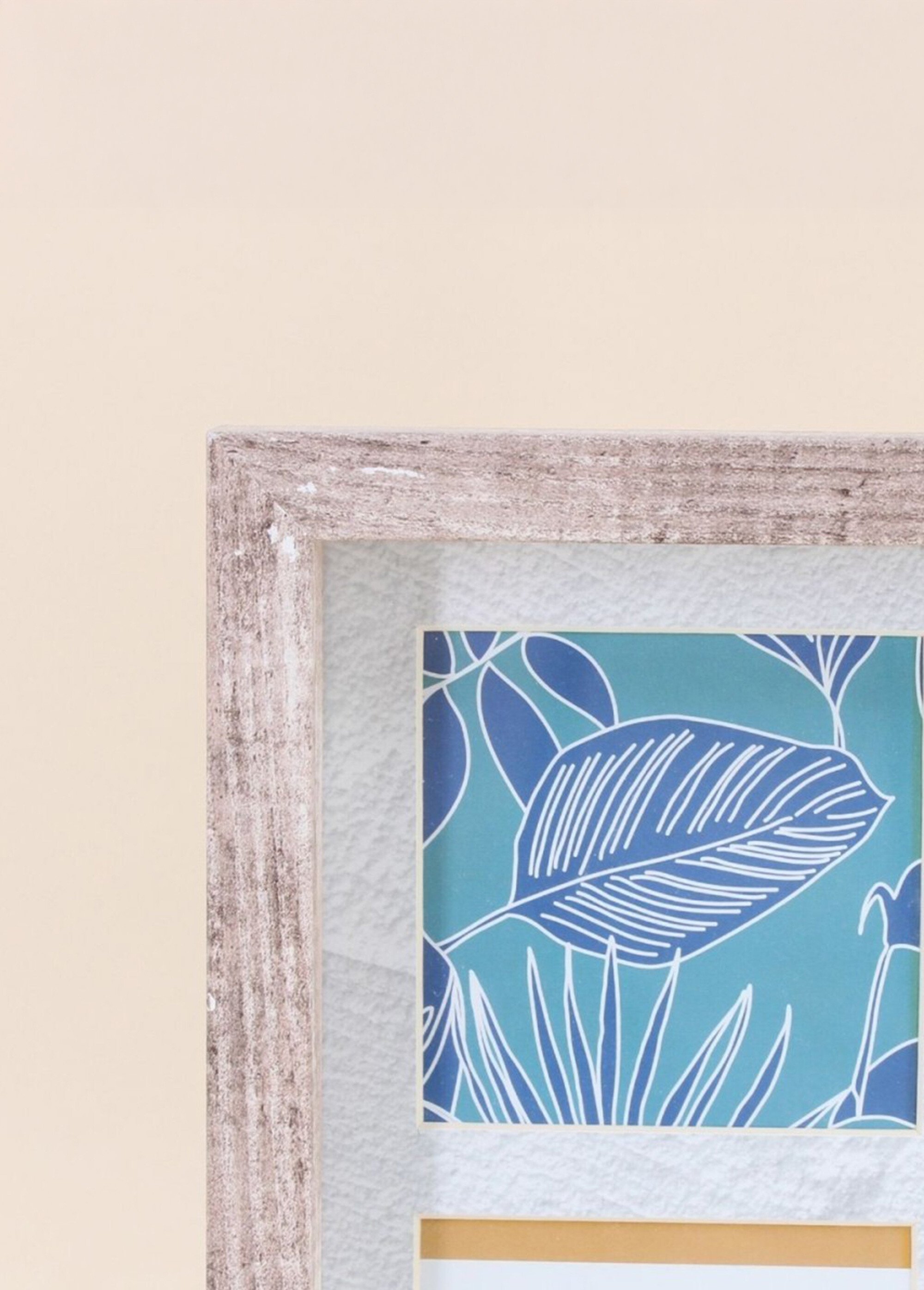 Cadre photo 3 vues effet caisse américaine Beige NOR-10637 DE1