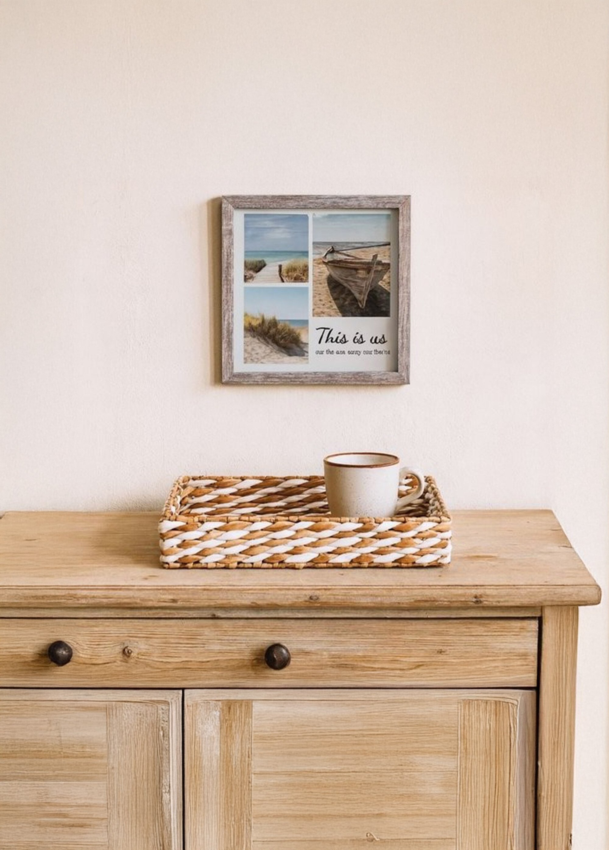 Cadre photo 3 vues effet caisse américaine Beige NOR-10637 SI1