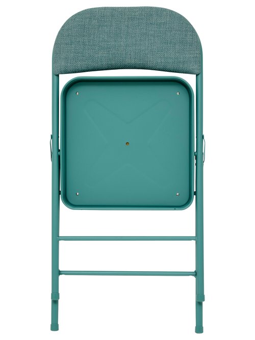 Chaise pliante métal, assise tissu chiné VERT JJA-193555B DE1