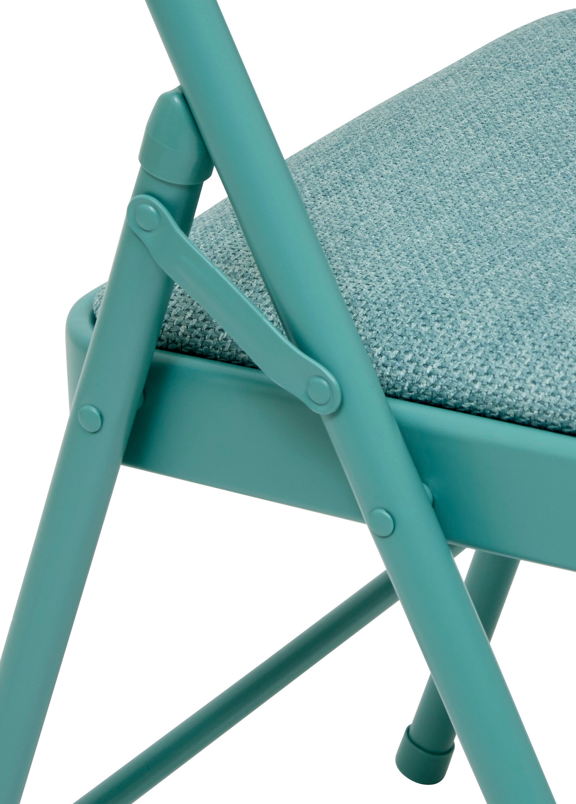 Chaise pliante métal, assise tissu chiné VERT JJA-193555B DE2