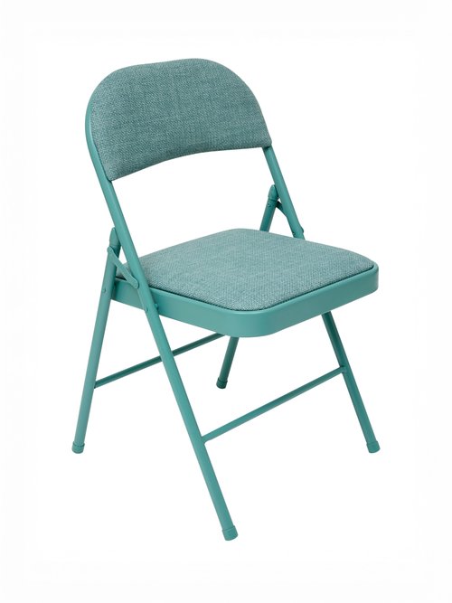Chaise pliante métal, assise tissu chiné VERT JJA-193555B FA1