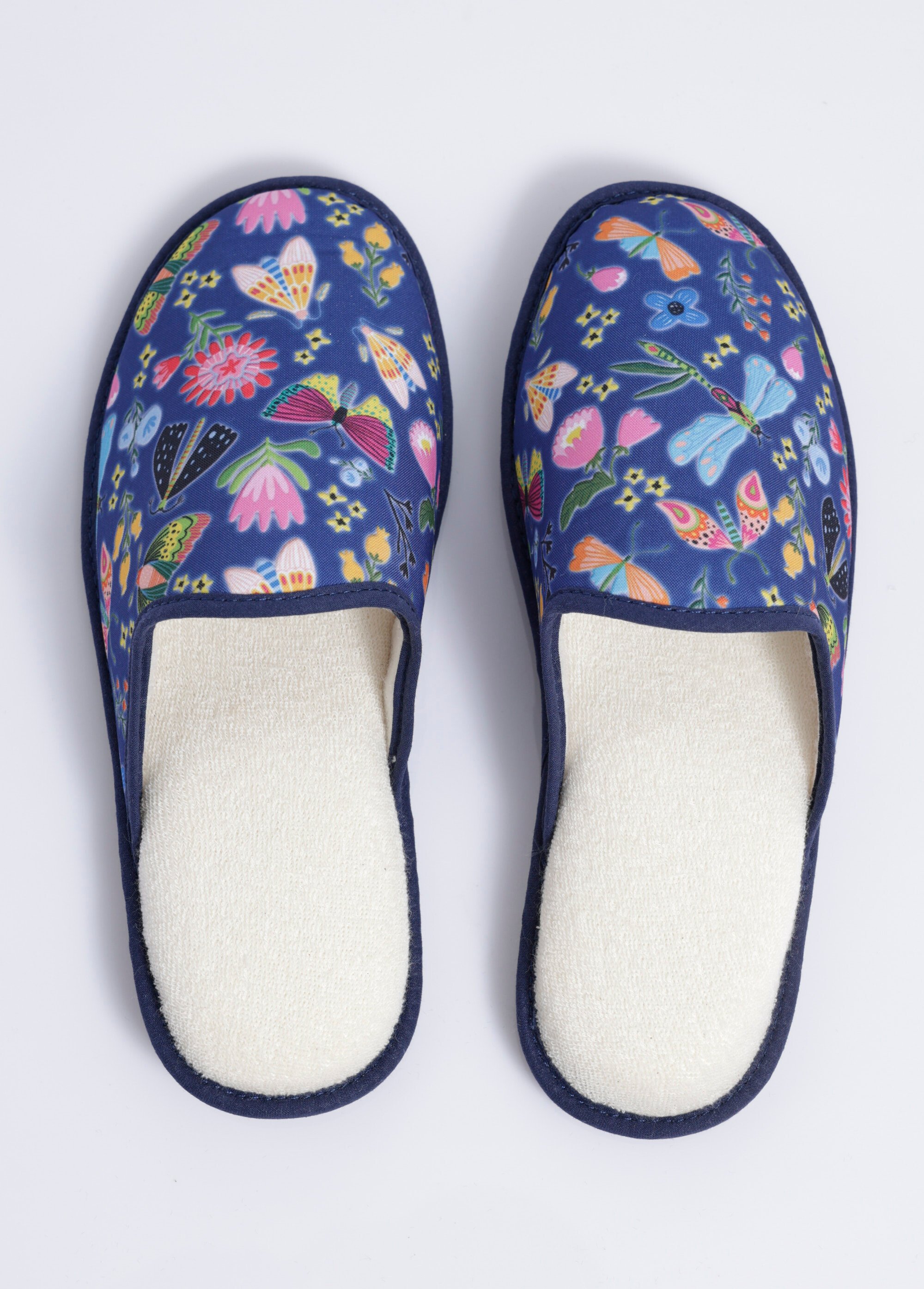 Chausson mules souples largeur confort Femme Bleu ORION OV1