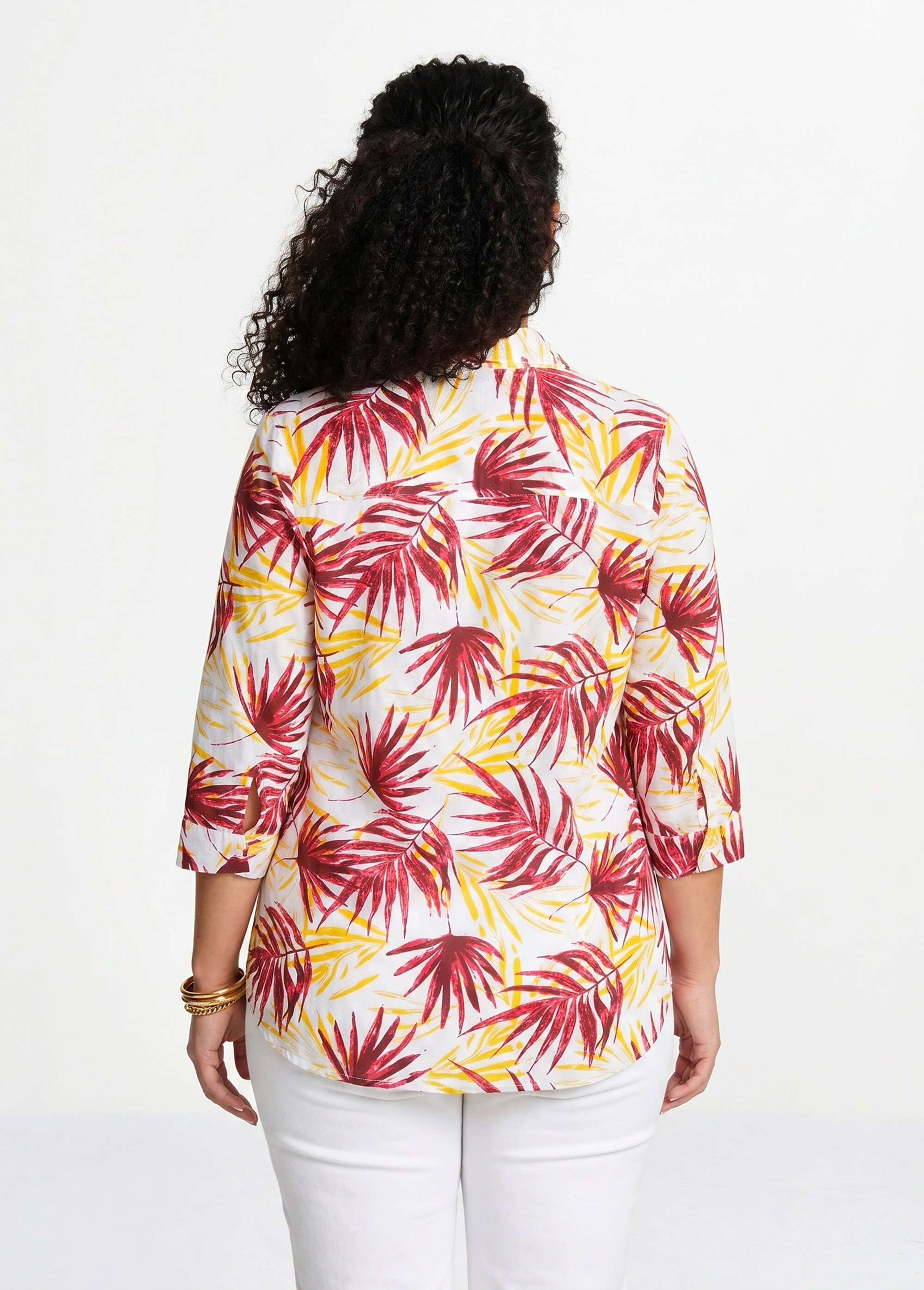 Chemisier boutonné long coton imprimé