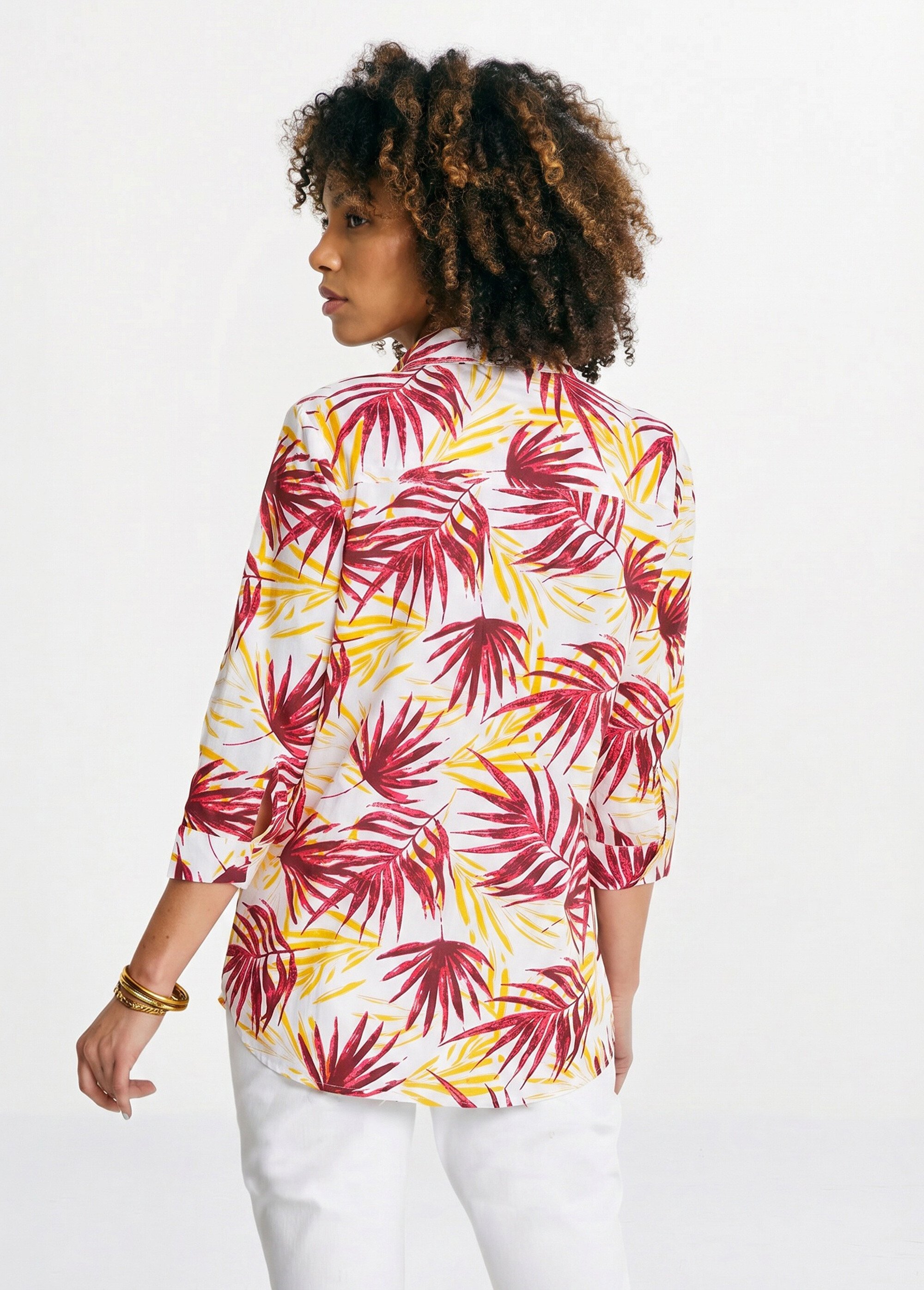 Chemisier boutonné long coton imprimé