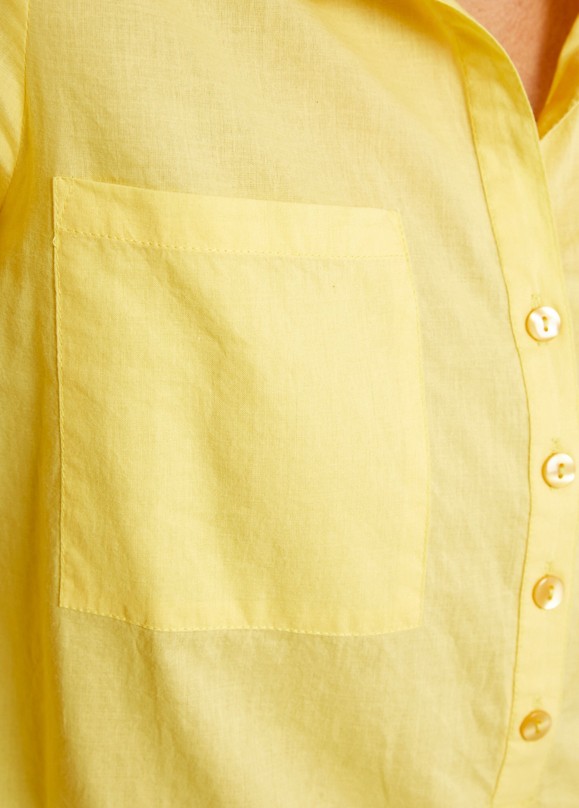 Chemisier boutonné long coton imprimé Femme Jaune CIRQUE DE1