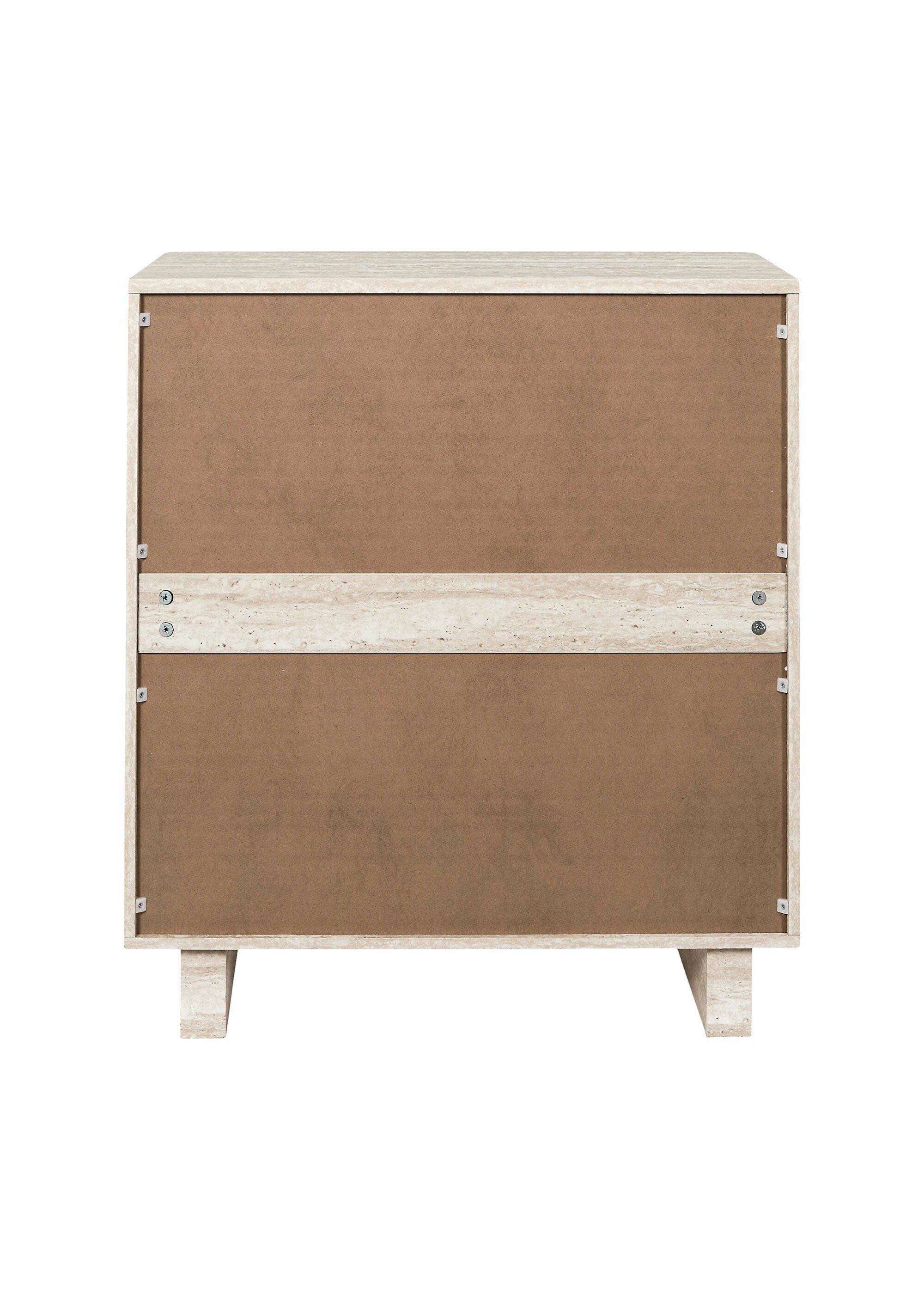 Commode 3 tiroirs effet pierre travertin