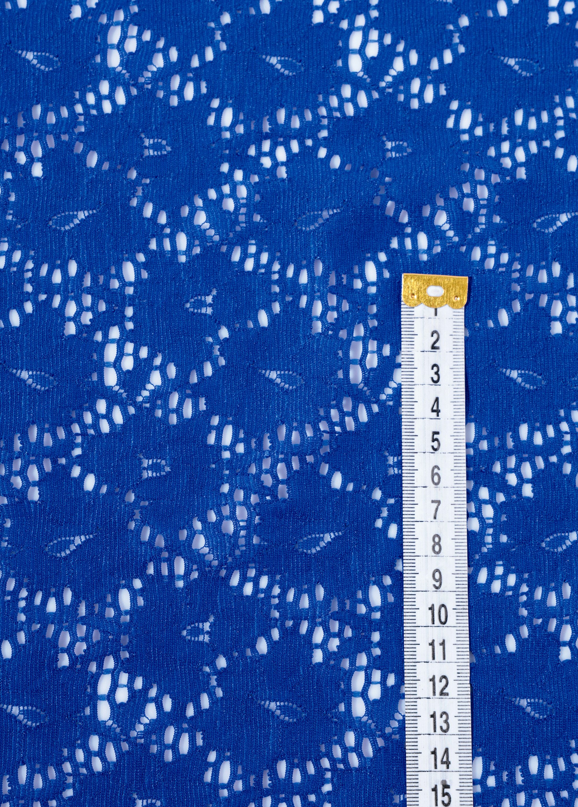 Coupon tissu habillement dentelle épurée BLEU ROYAL COT150529 DE1