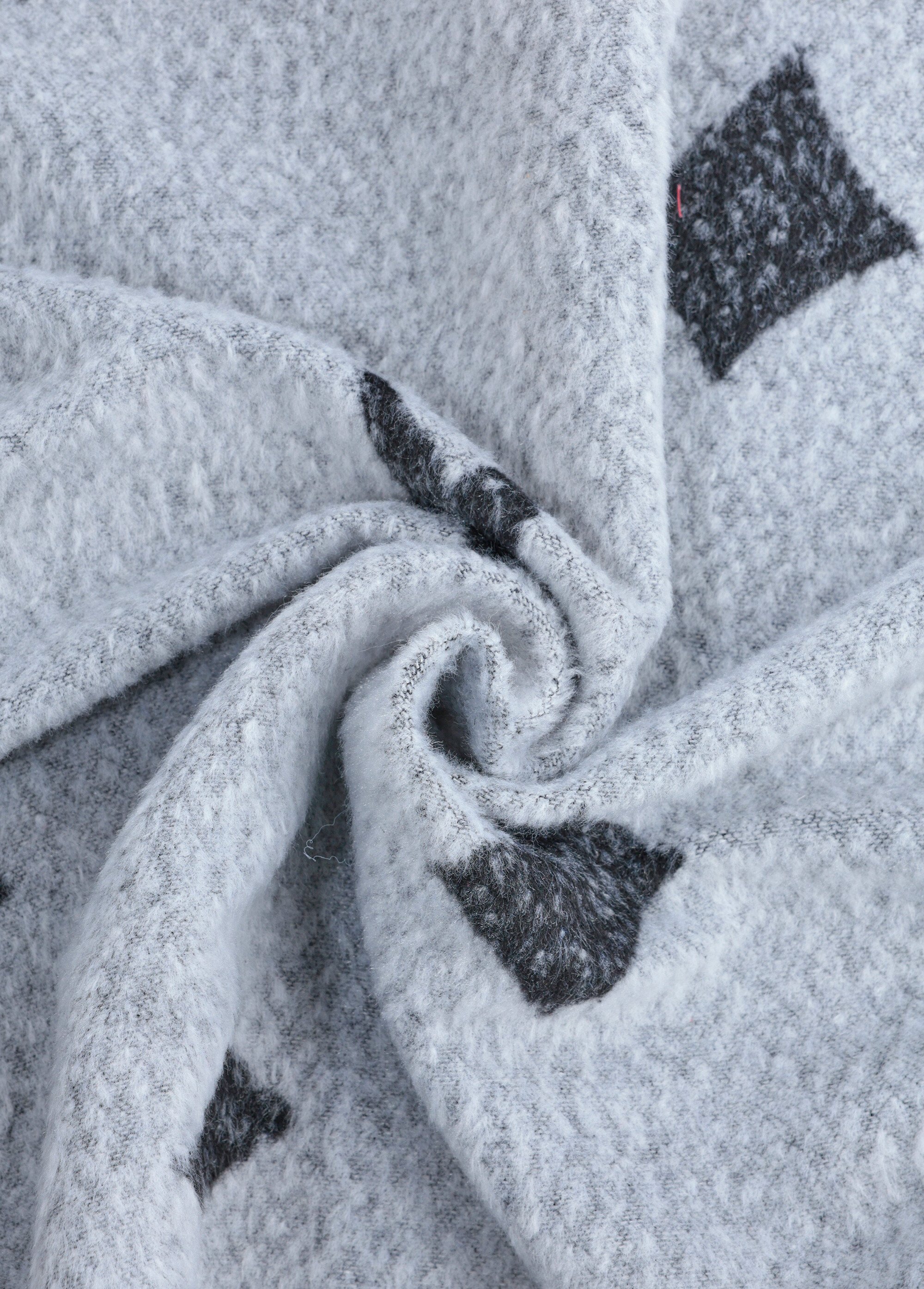 Coupon tissu lainage chaud, losanges