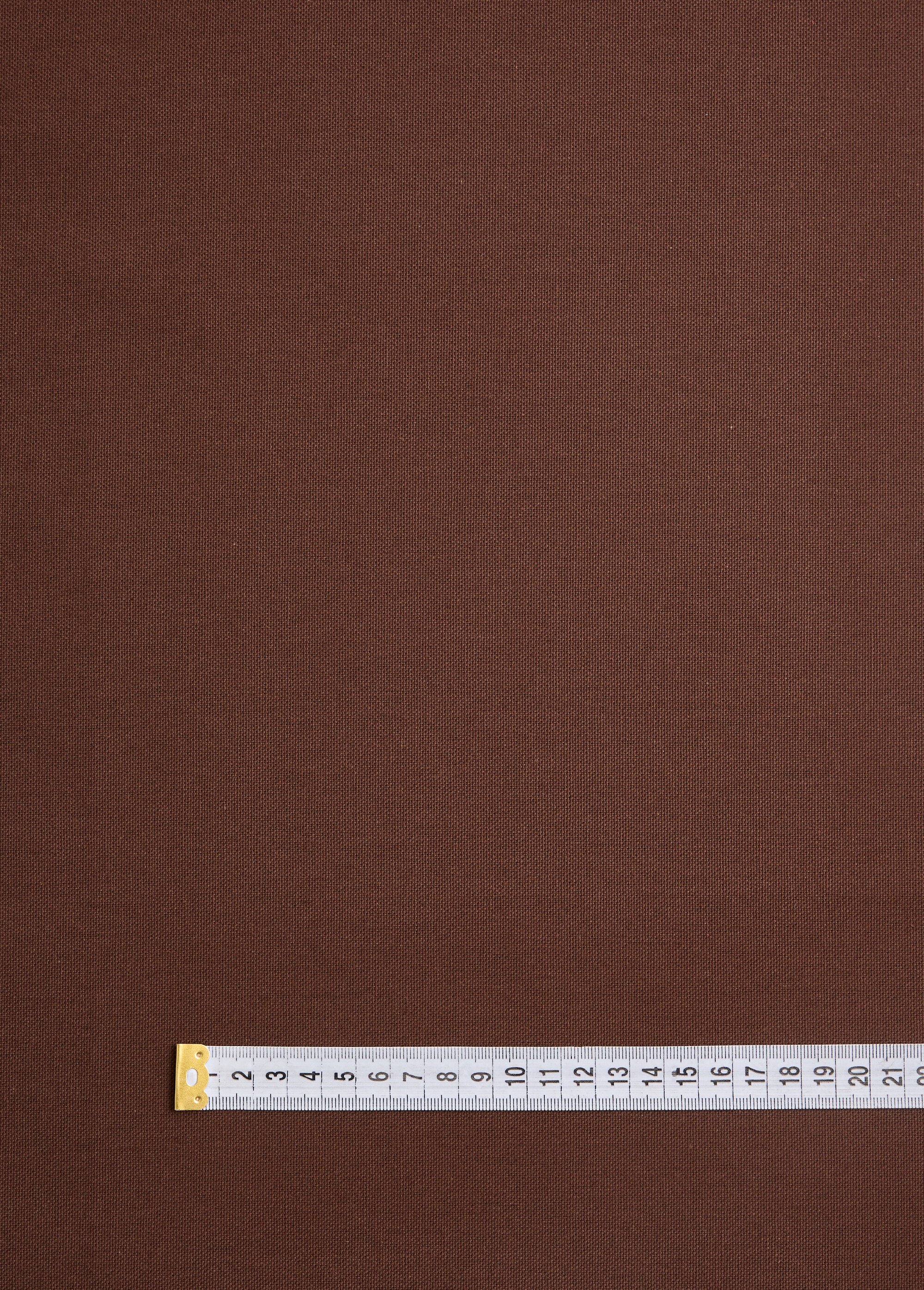 Coupon tissu natté uni pur coton MARRON COT147329 DE1