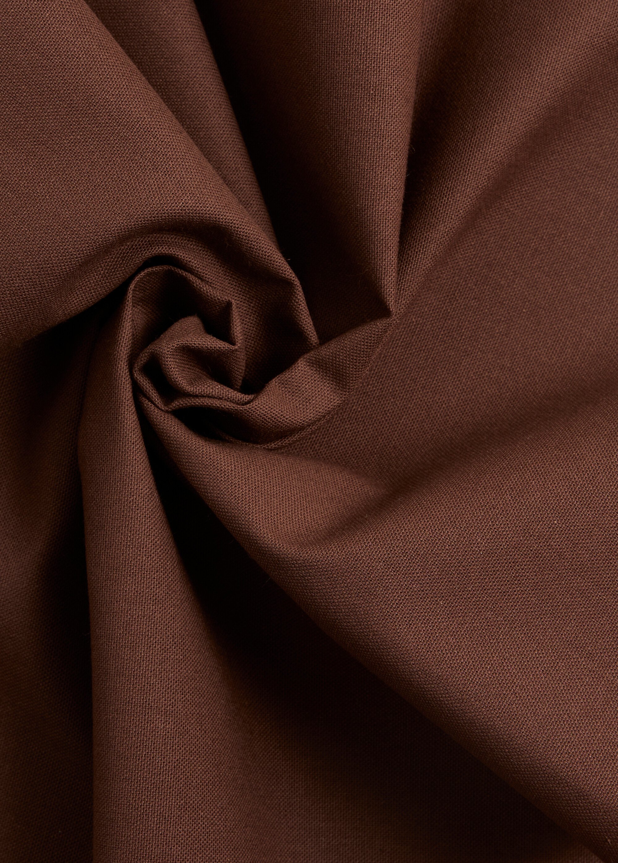 Coupon tissu natté uni pur coton MARRON COT147329 FA1