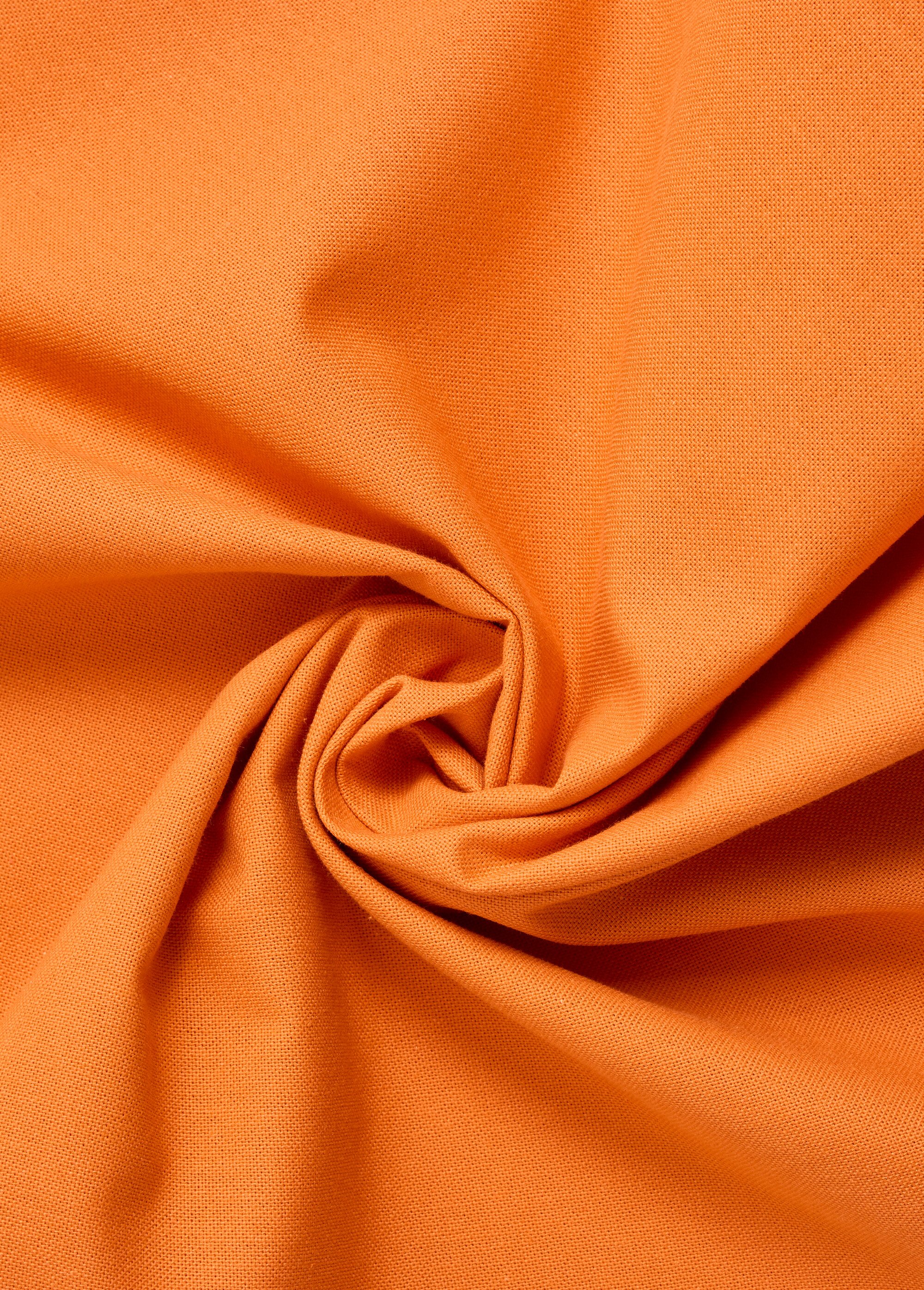 Coupon tissu natté uni pur coton ORANGE COT147329 FA1