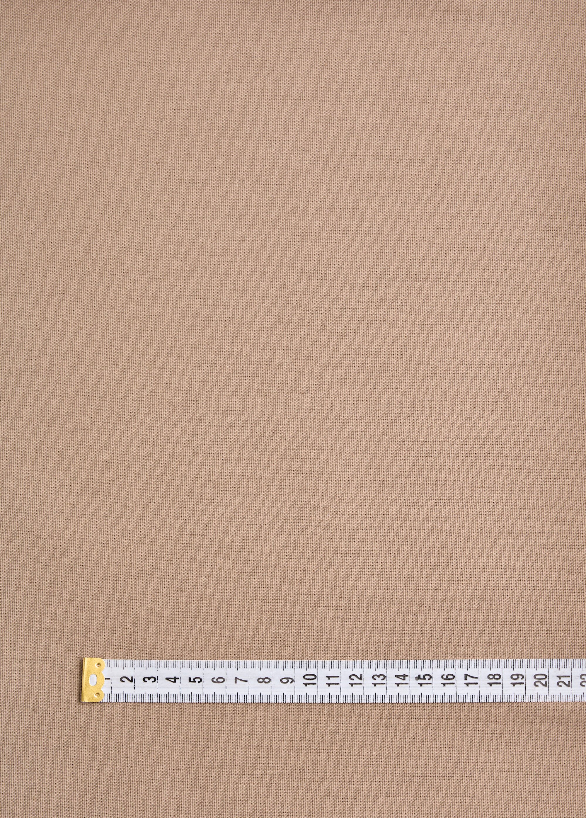 Coupon tissu natté uni pur coton BEIGE COT147329 DE1