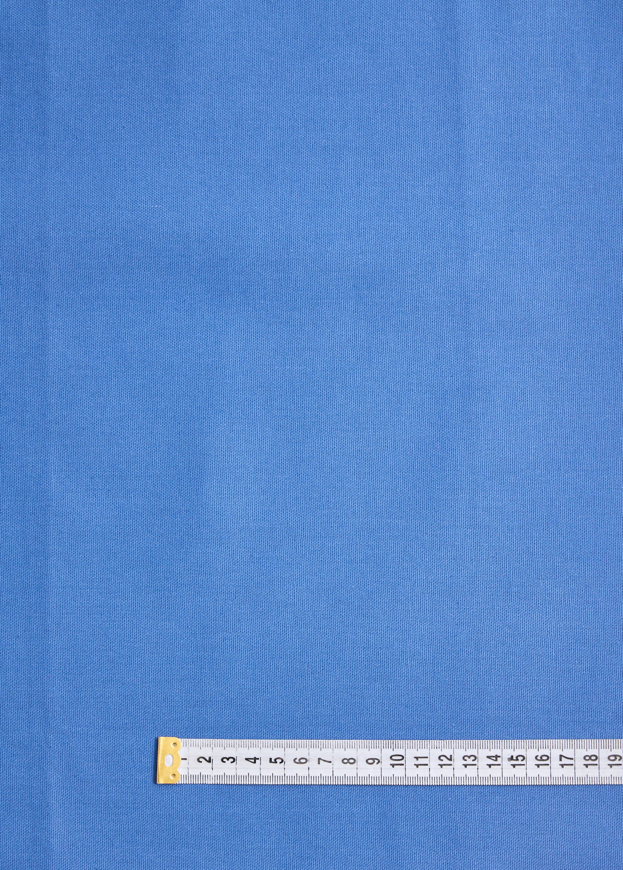 Coupon tissu natté uni pur coton BLEU COT147329 DE1