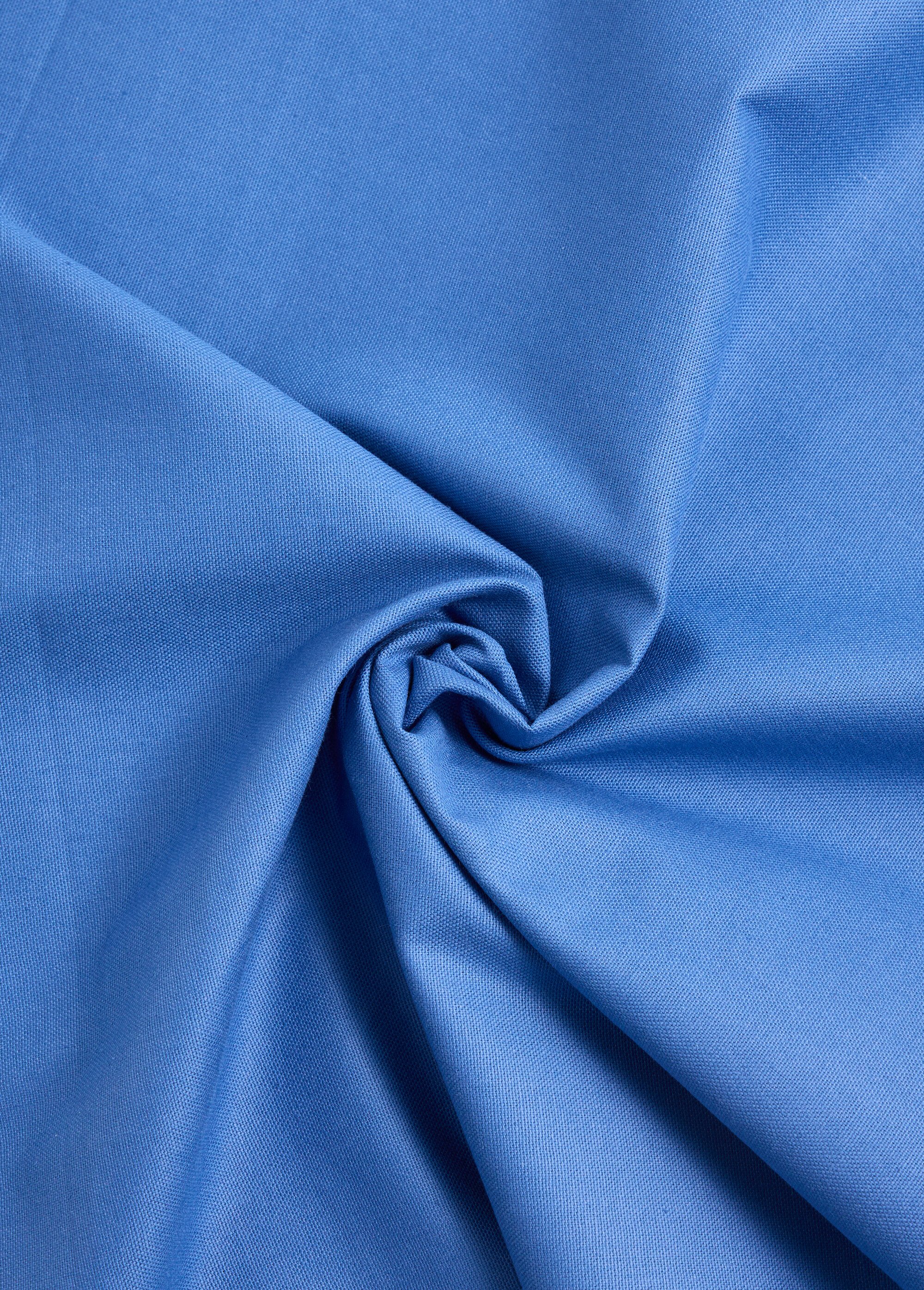 Coupon tissu natté uni pur coton BLEU COT147329 FA1