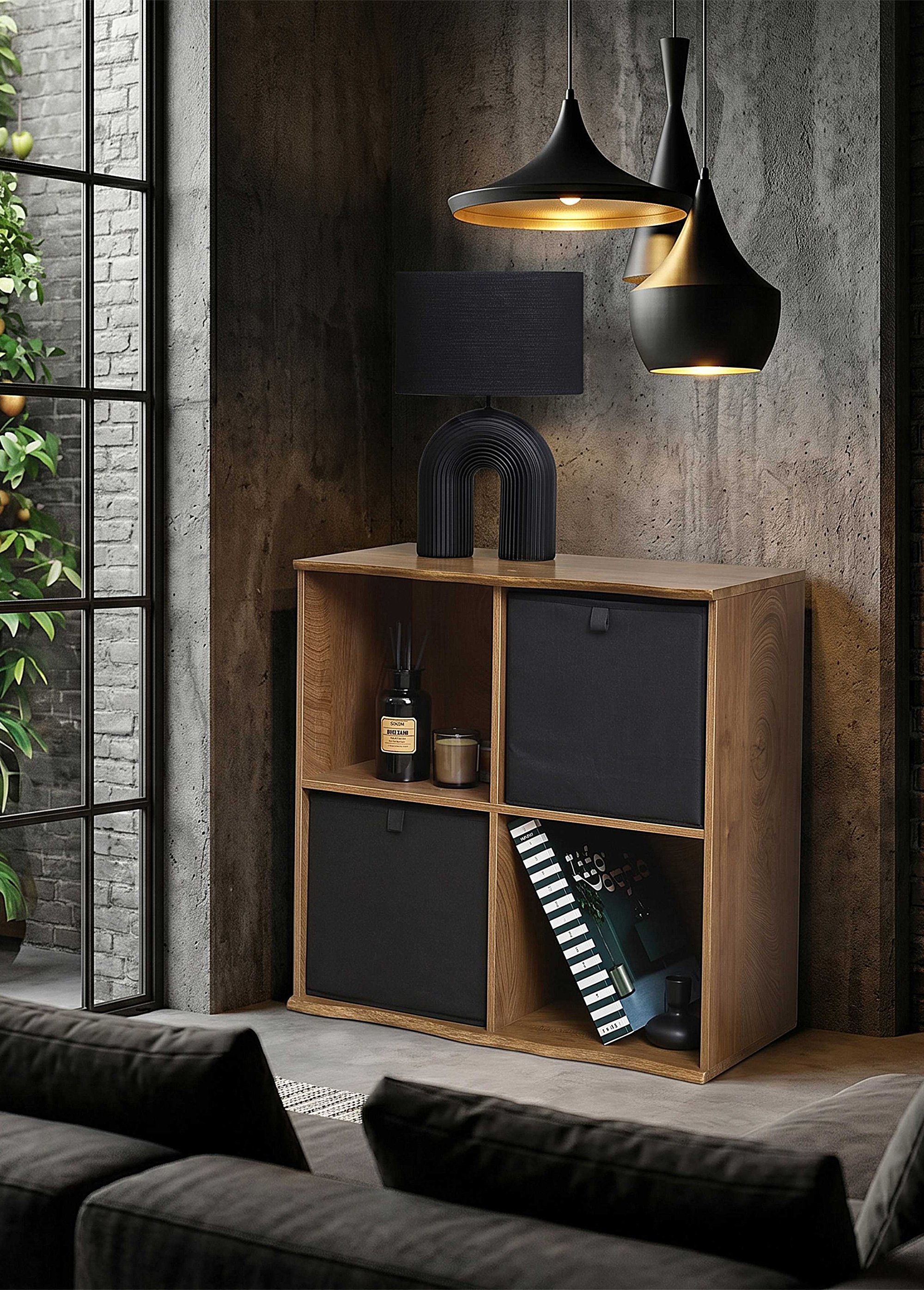 Cube de rangement en bois 4 cases FOREST MARRON CMP-HD7927 AM1