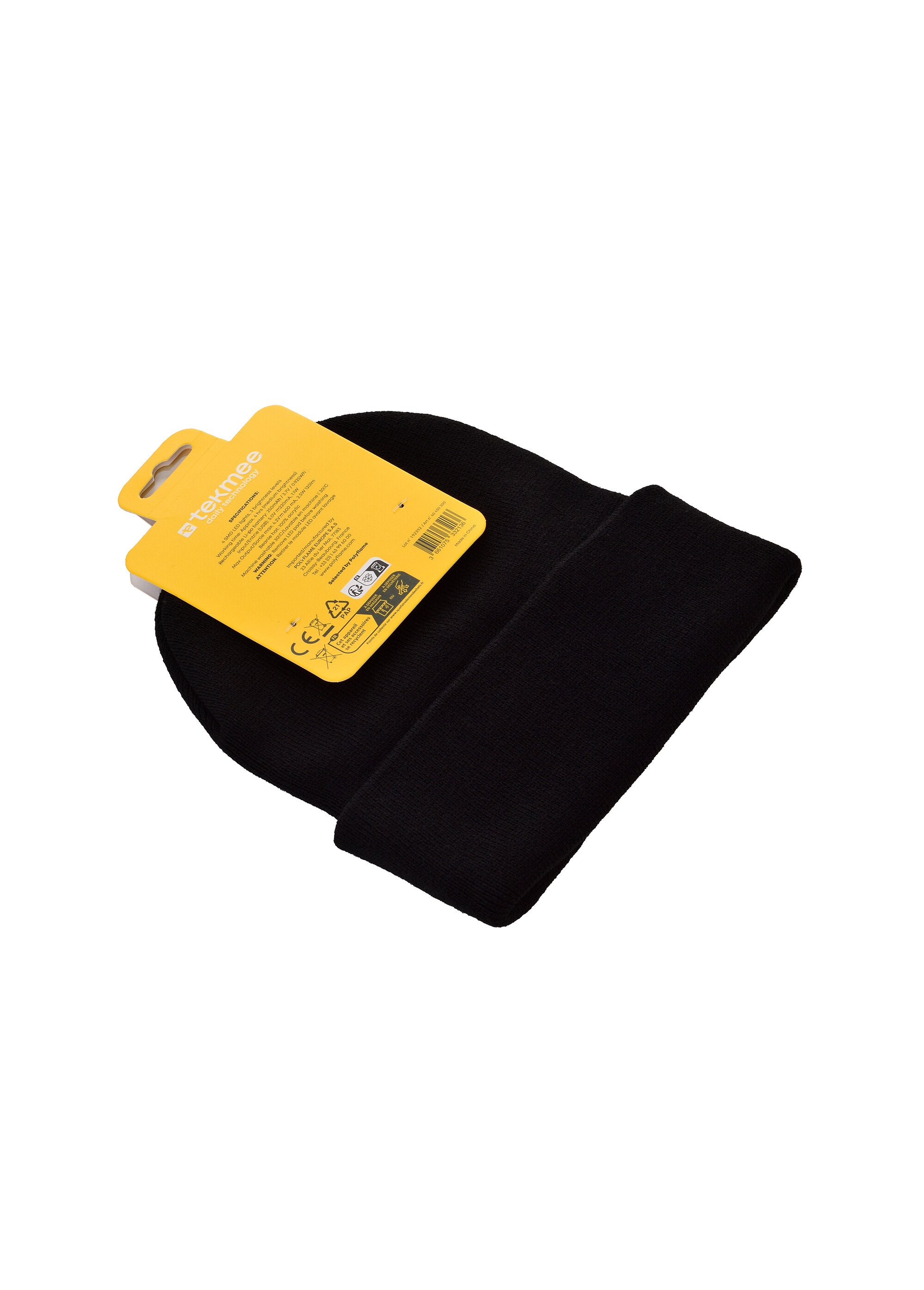Bonnet avec LED rechargeable amovible Noir TEK40430300 AP2