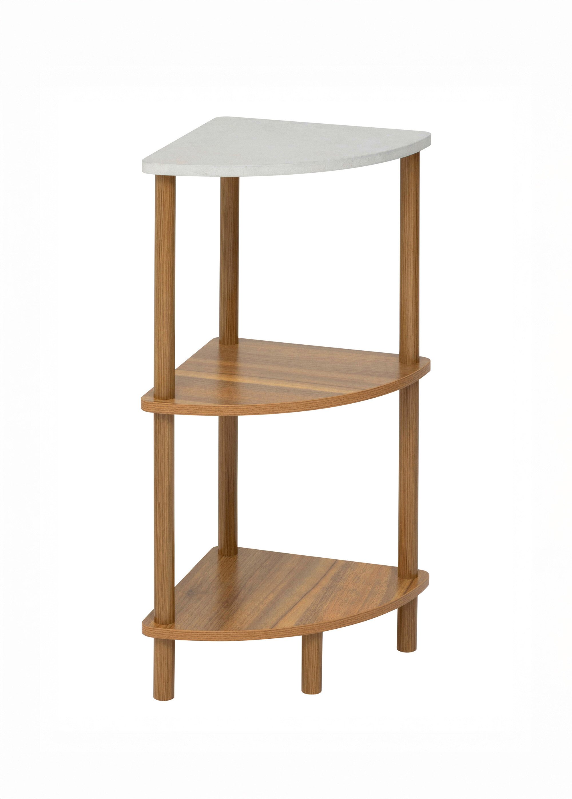Etagère d'angle sur pieds, 3 niveaux