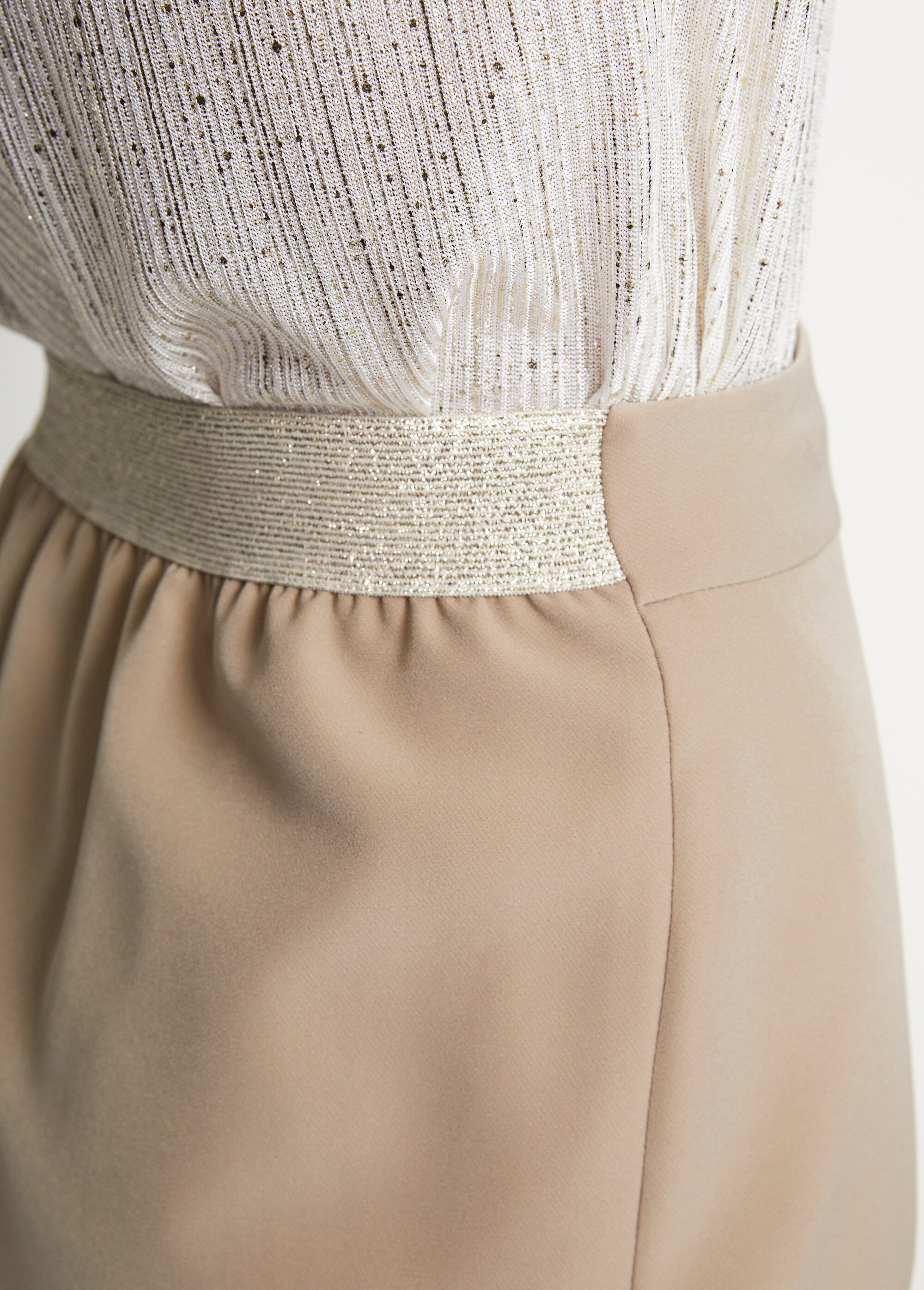 Jupe Femme KS Selection A-Line Viscose Beige Taille 14 - Zip, Longueur Genou - Bon état