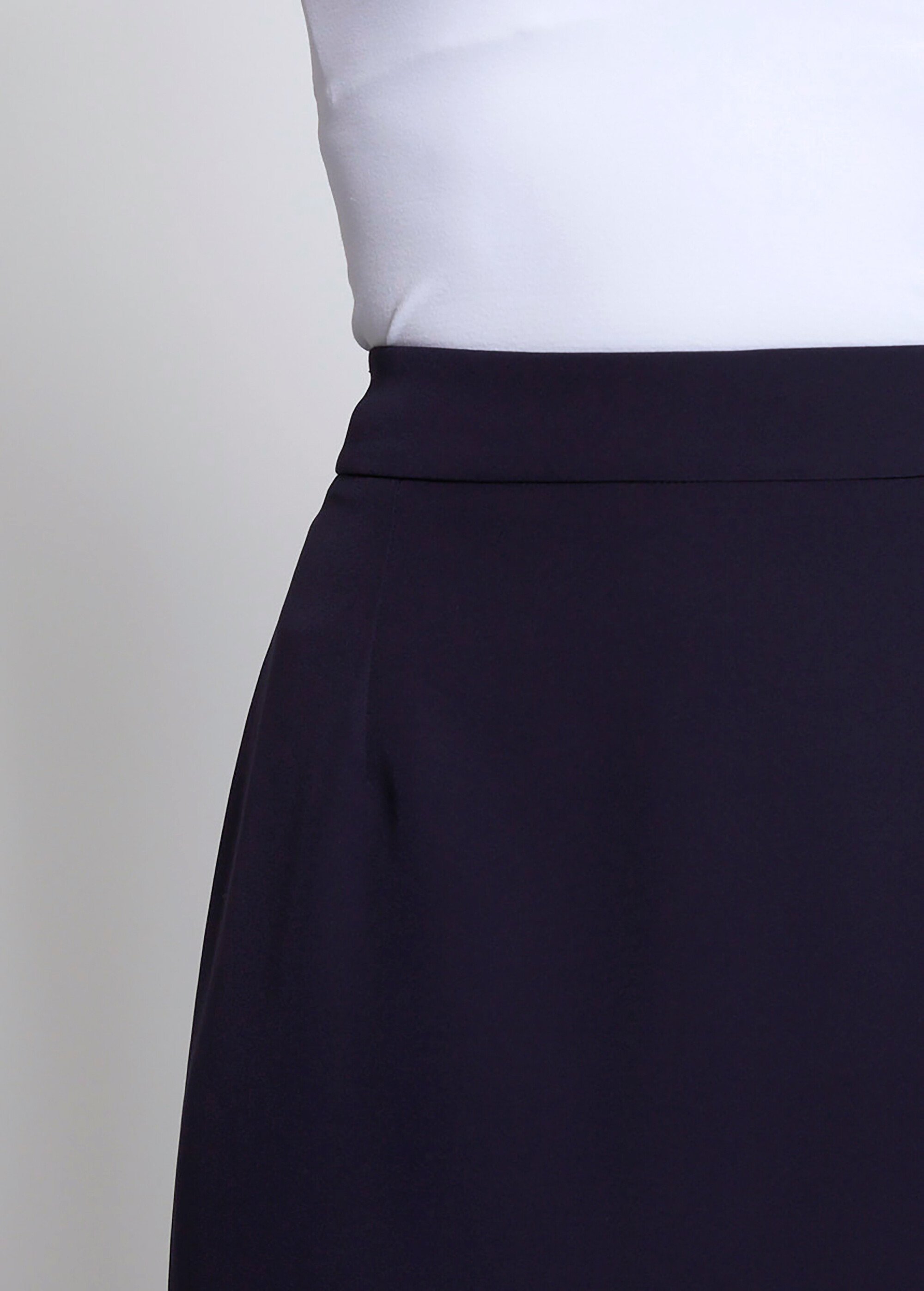 Jupe droite mi-longue tissu extensible Femme Bleu LUAND DE2