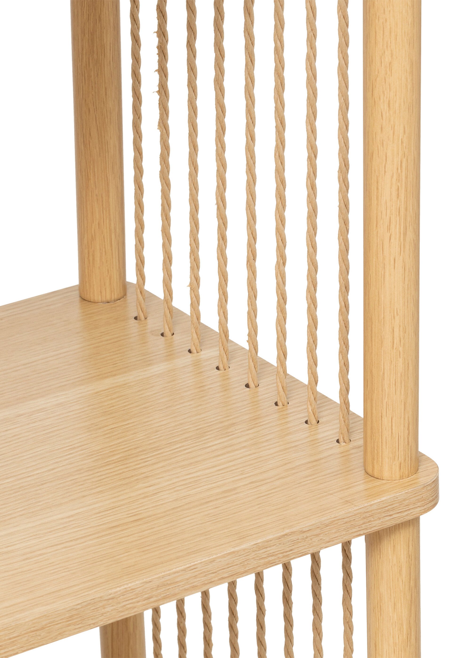 Meuble 4 niveaux aspect bois + cordes
