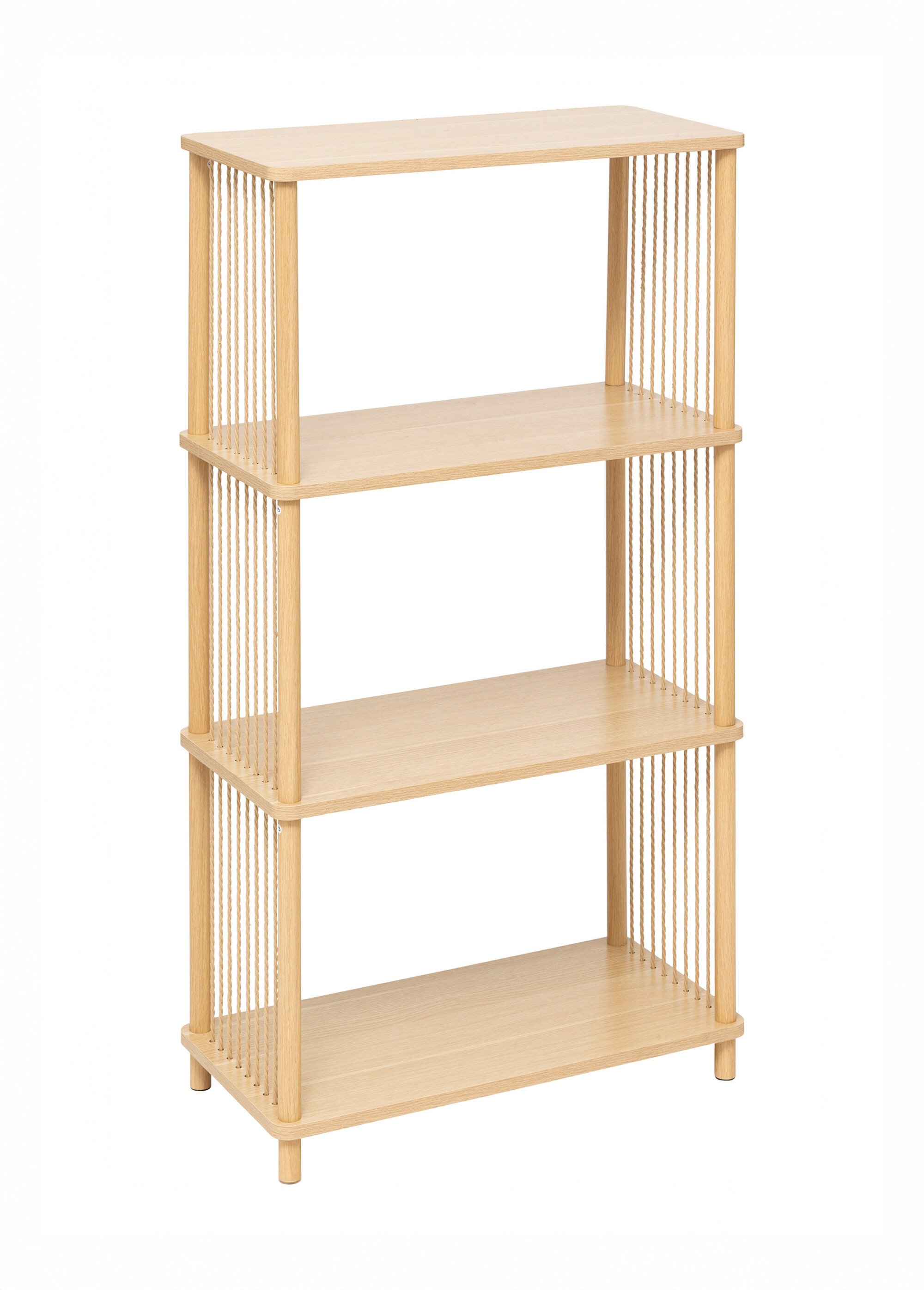 Meuble 4 niveaux aspect bois + cordes
