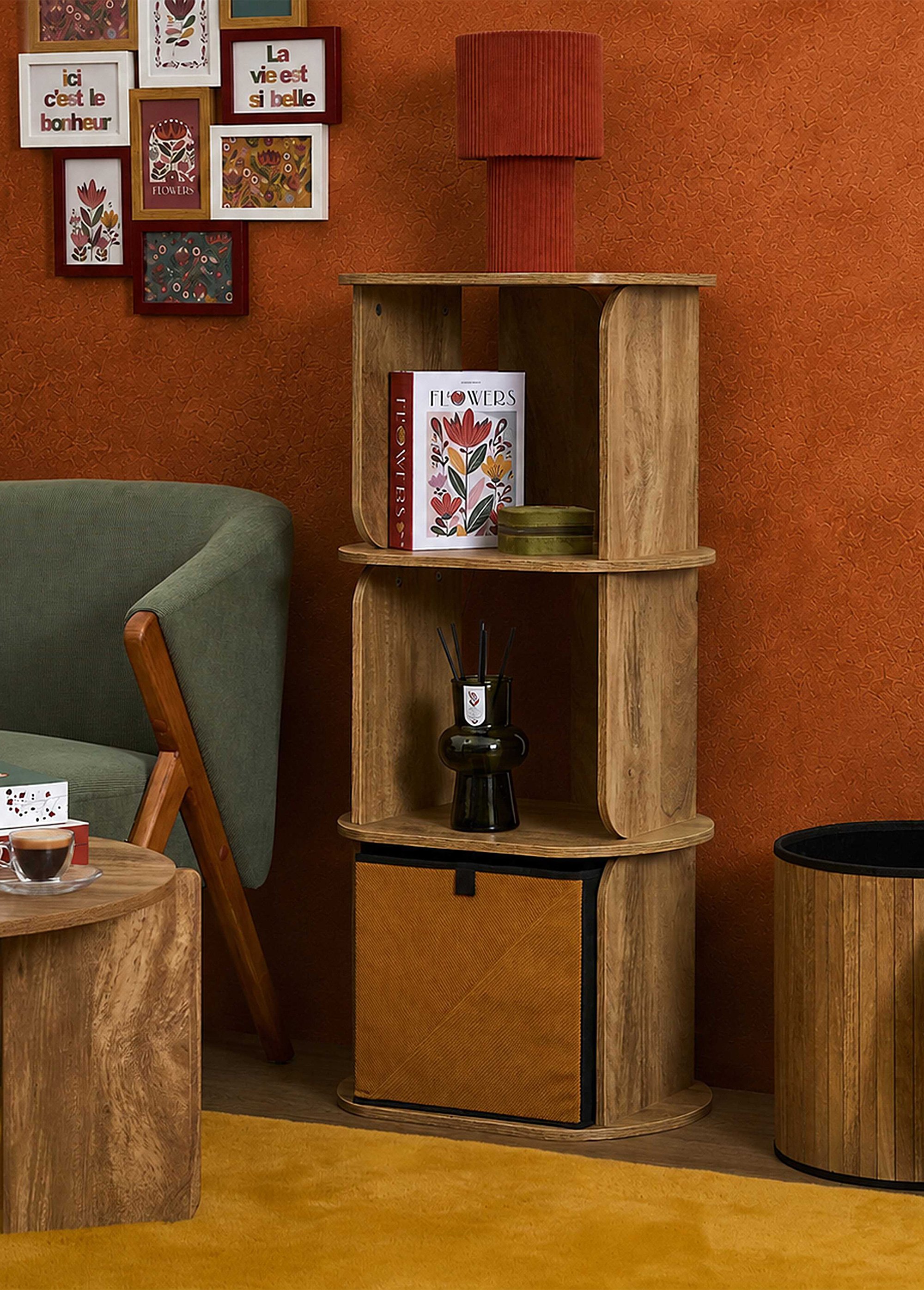 Meuble de rangement 3 niveaux HERITAGE MARRON CMP-HD7908 AM1