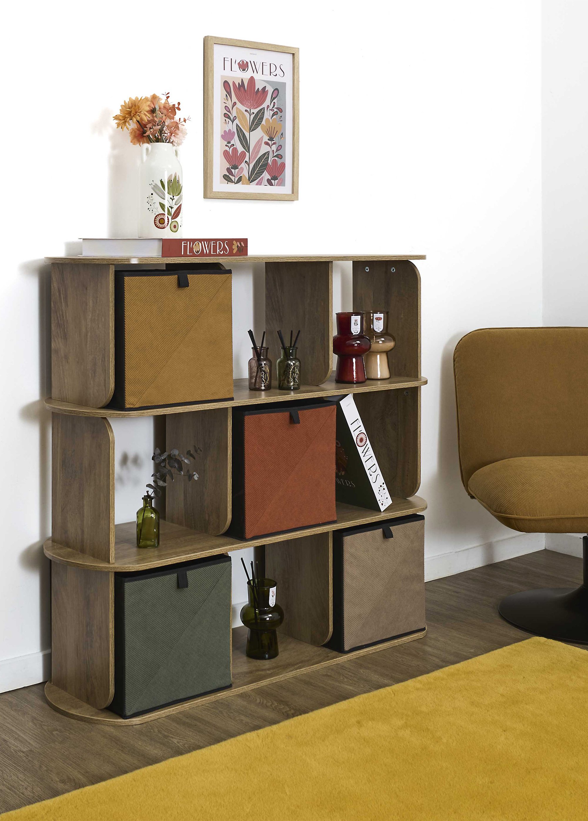 Meuble de rangement 9 cases HERITAGE MARRON CMP-HD7910 AM1
