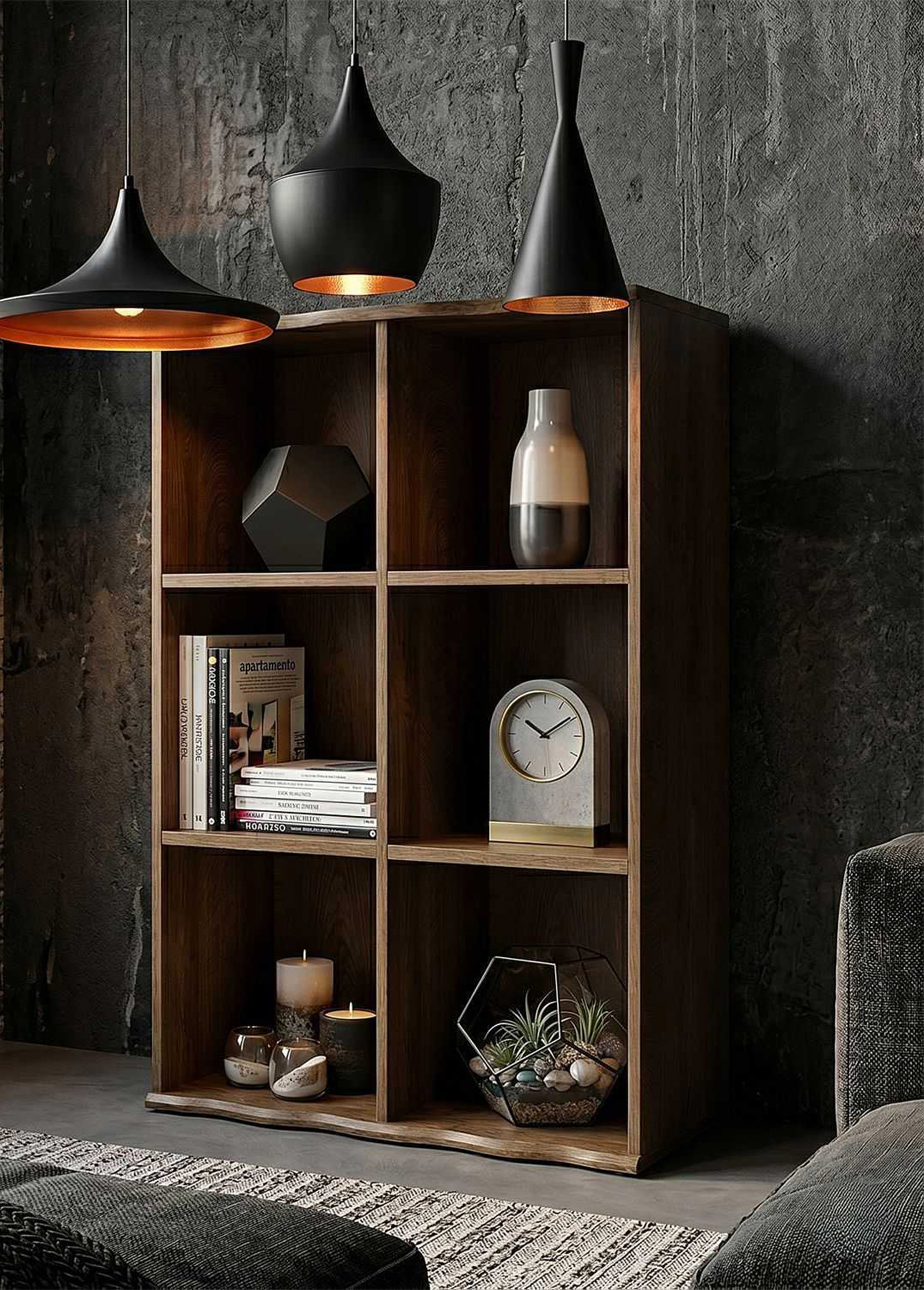 Meuble de rangement bois 6 cases FOREST MARRON CMP-HD7928 AM1
