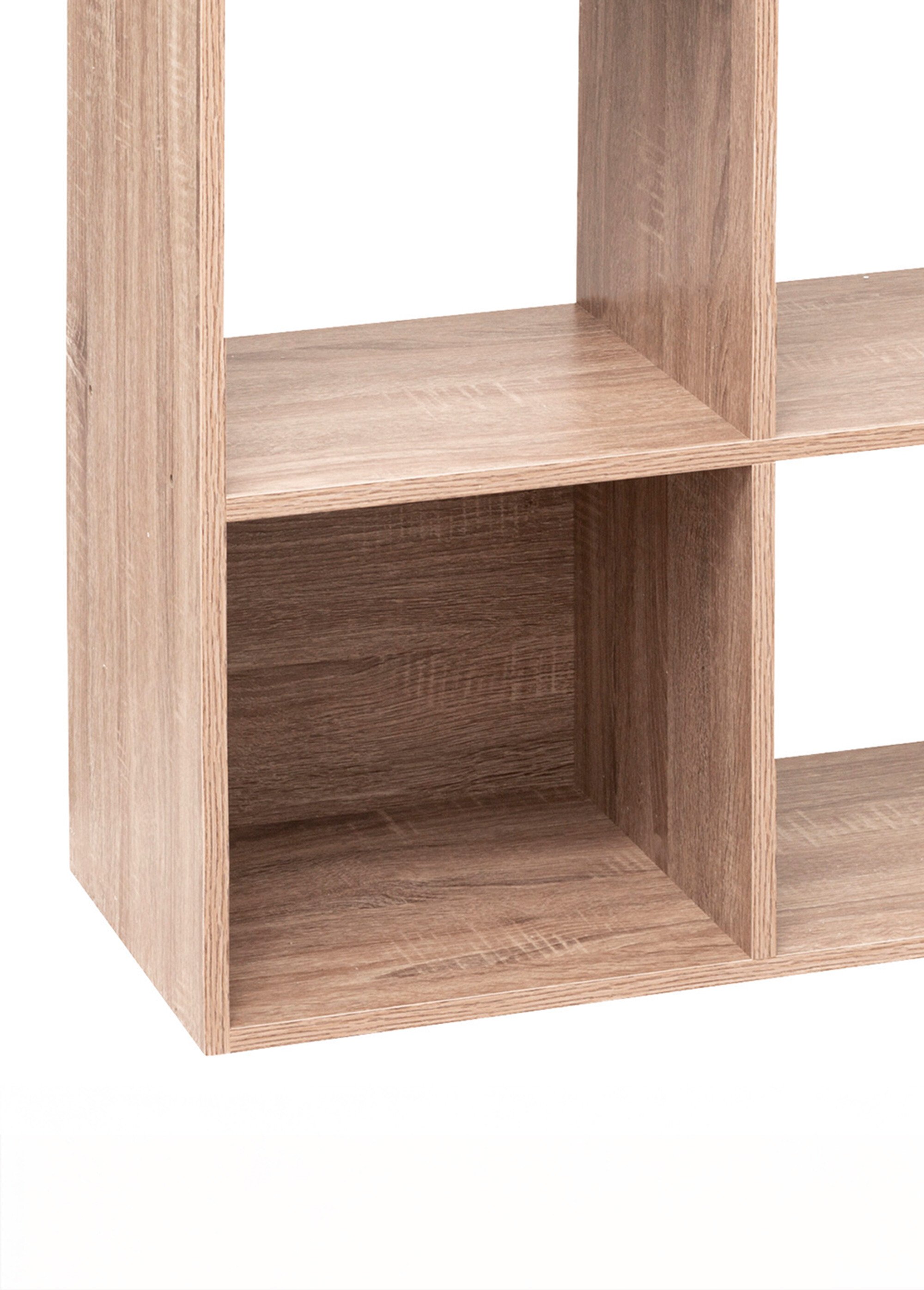 Meuble escalier 6 cases aspect bois BEIGE JJA-181394 DE1