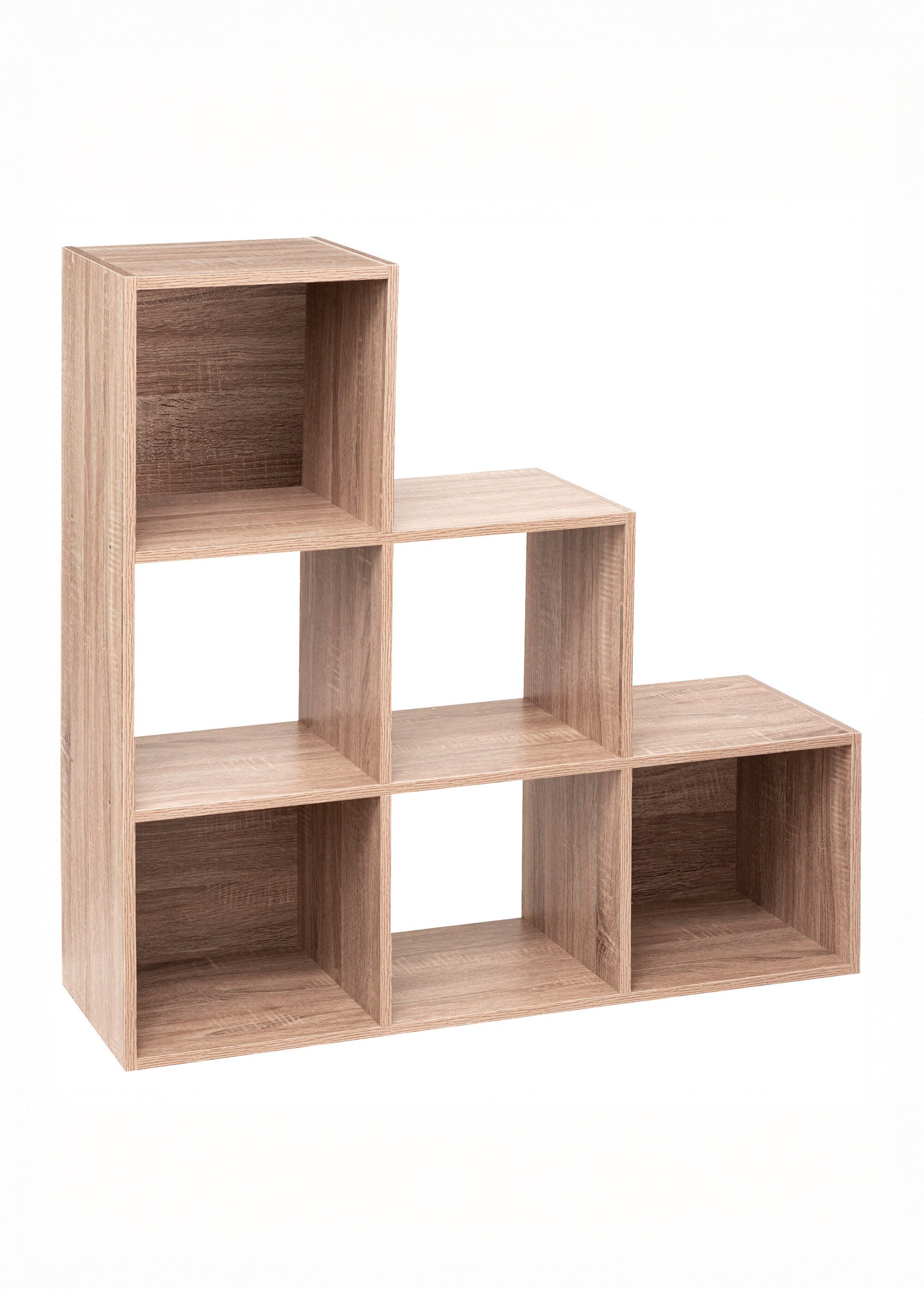 Meuble escalier 6 cases aspect bois BEIGE JJA-181394 FA1