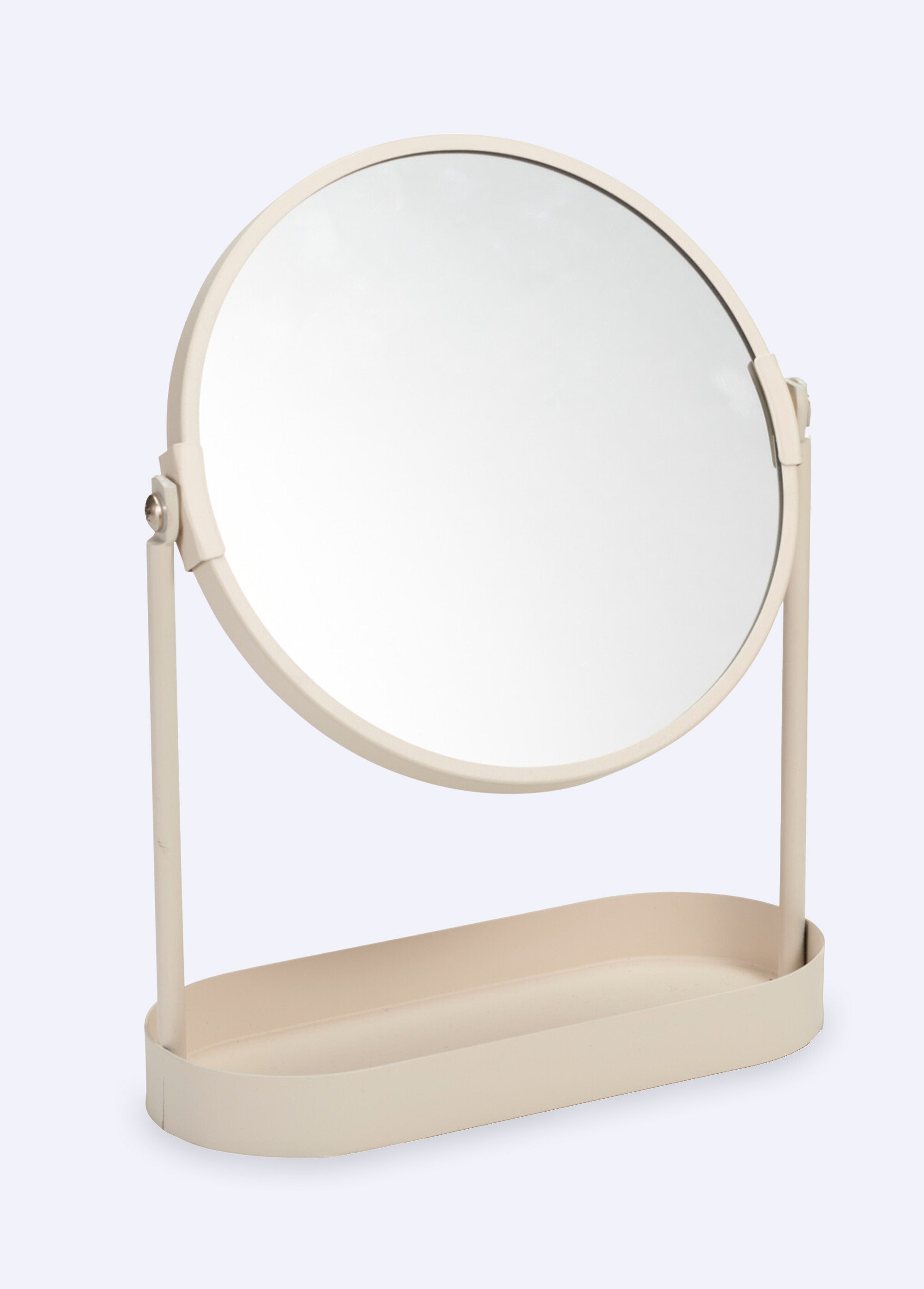 Miroir d'appoint en métal, avec plateau