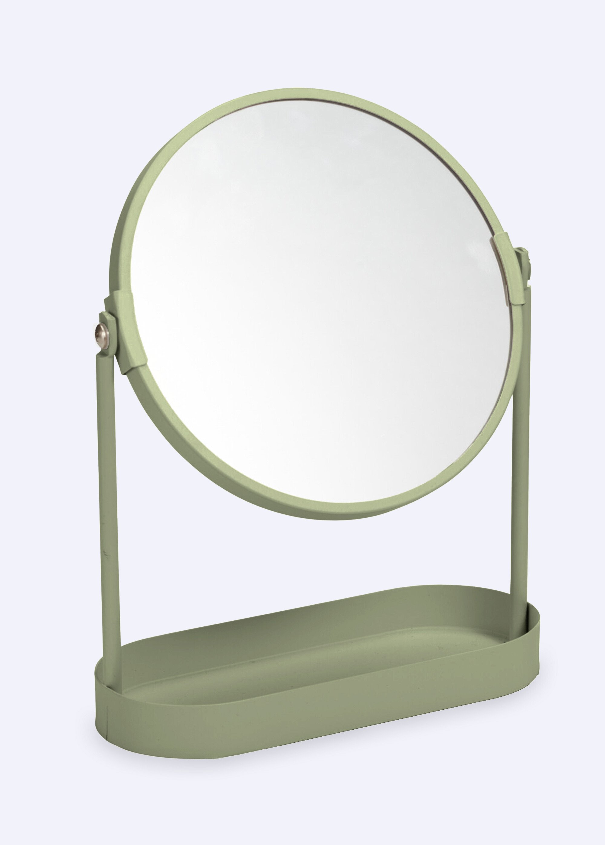 Miroir d'appoint en métal, avec plateau