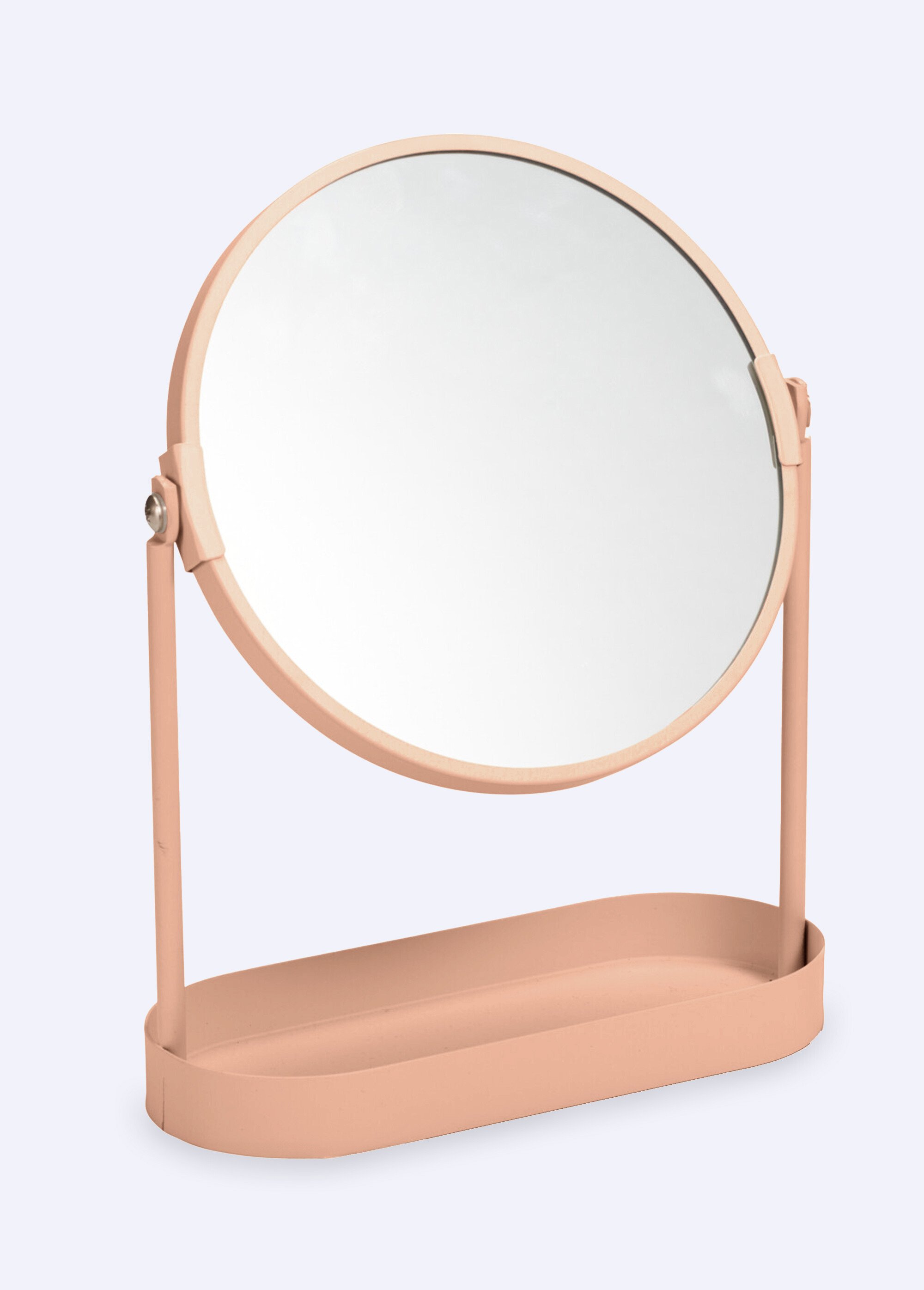 Miroir d'appoint en métal, avec plateau Rose KP-106000320 FA1
