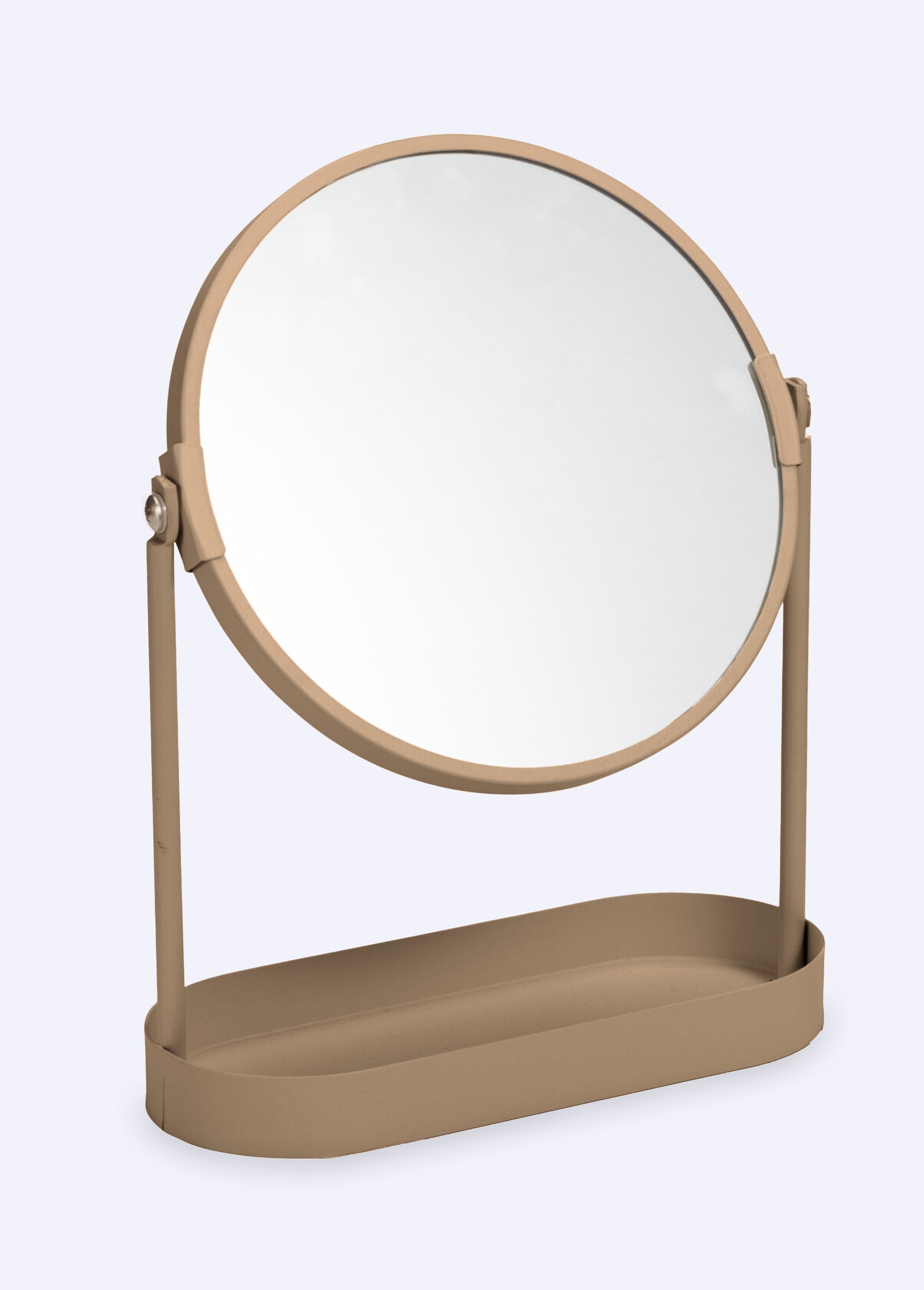 Miroir d'appoint en métal, avec plateau