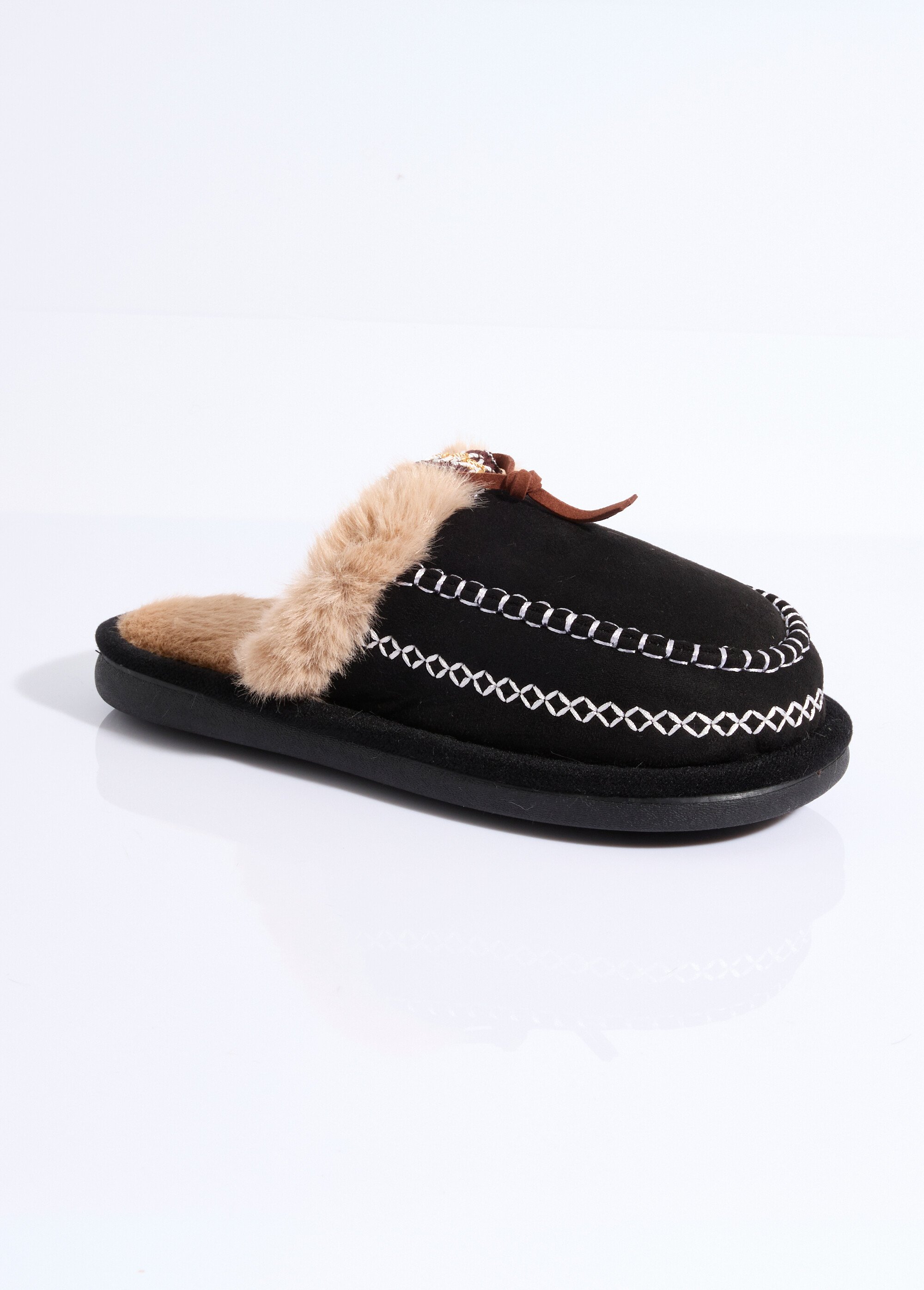 Mocassins fourrés, avec dessus suédine