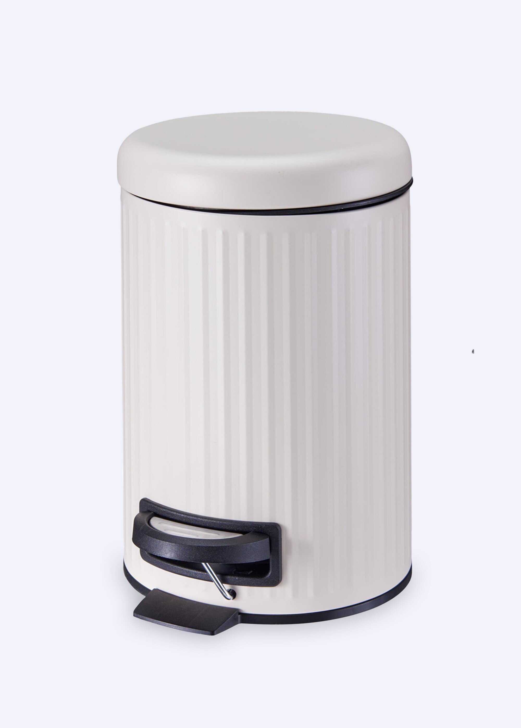 Poubelle de salle de bain 3L métal strié