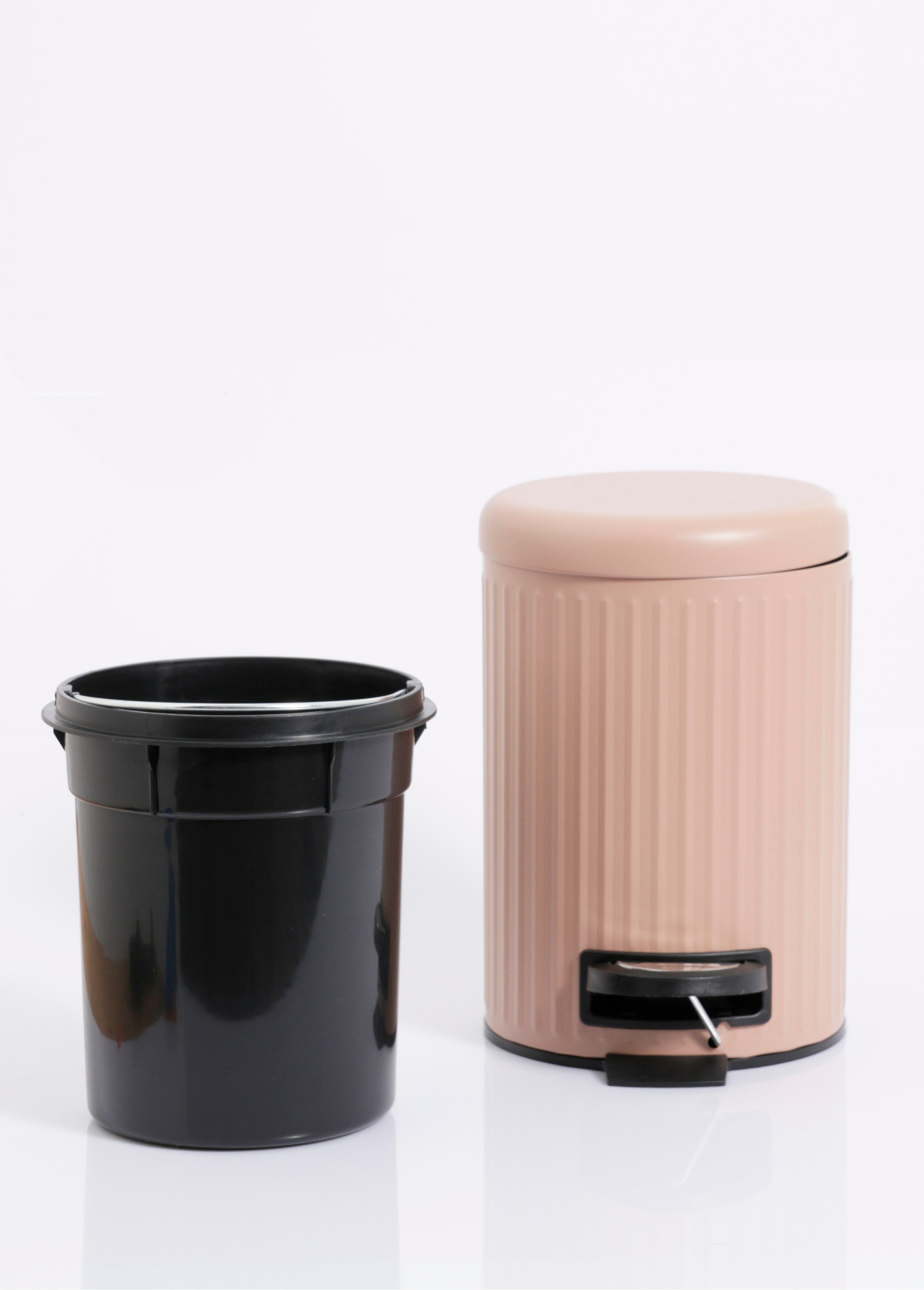 Poubelle de salle de bain 3L métal strié