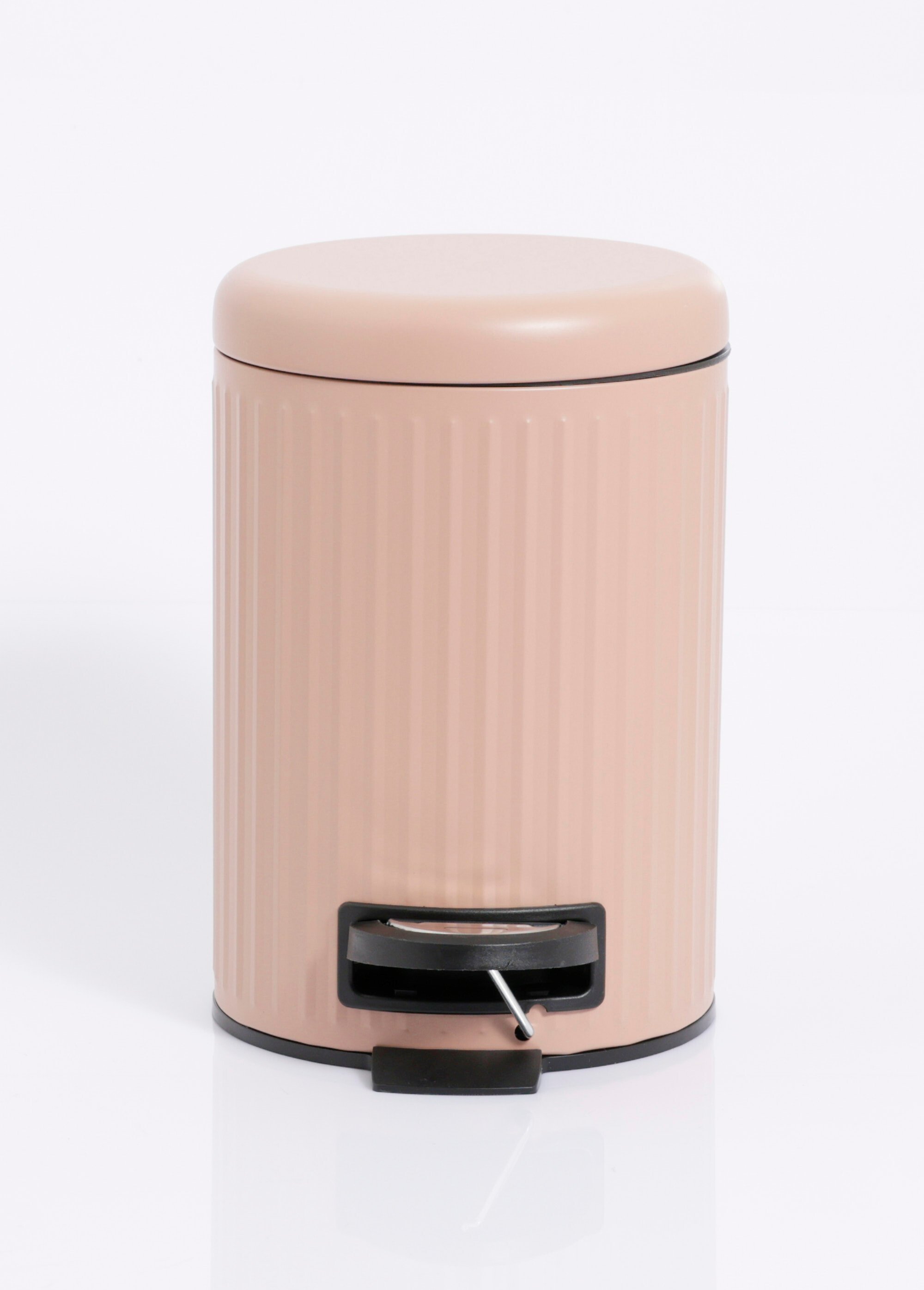 Poubelle de salle de bain 3L métal strié Rose KP-106000260 FA1