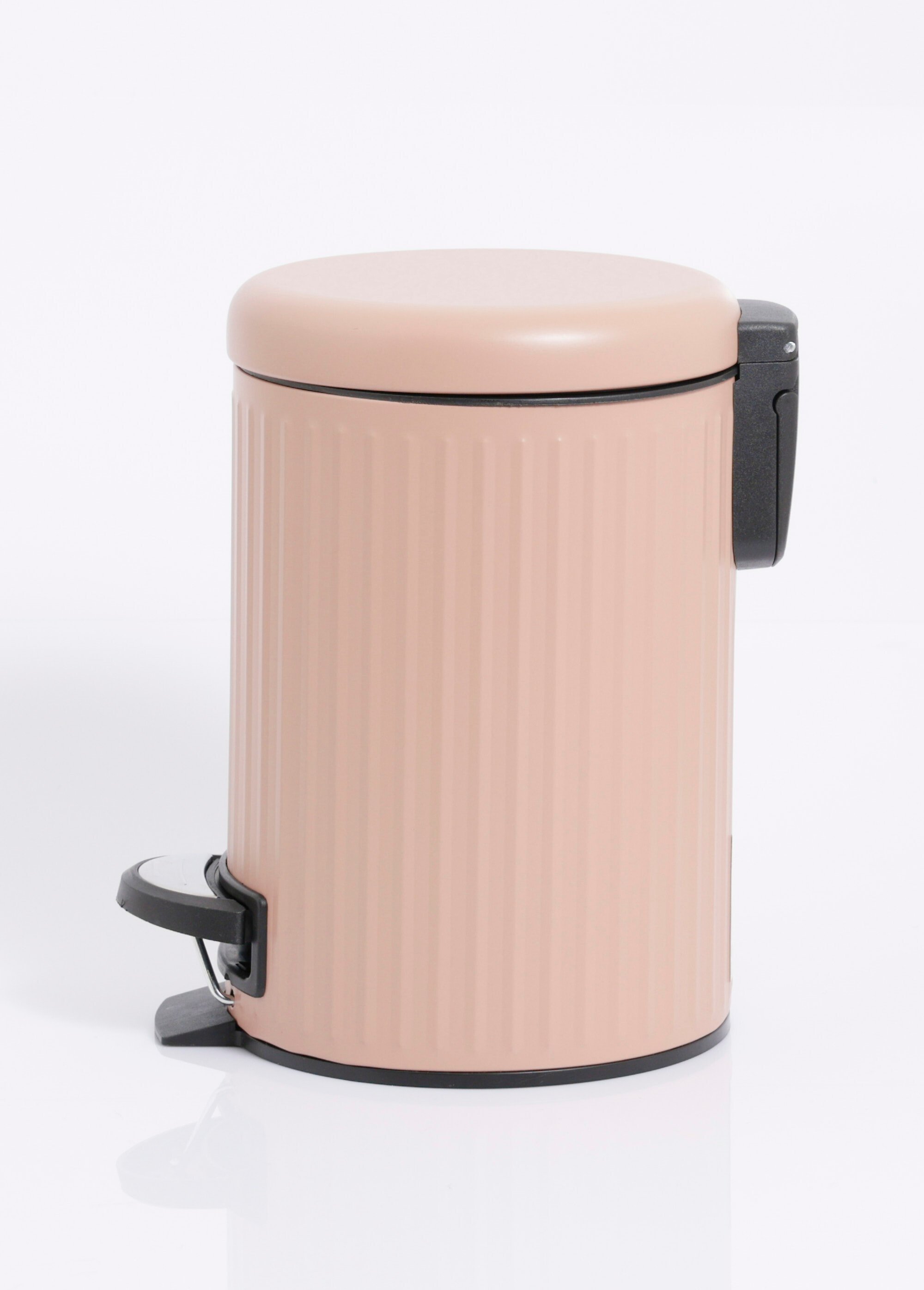 Poubelle de salle de bain 3L métal strié Rose KP-106000260 GA1